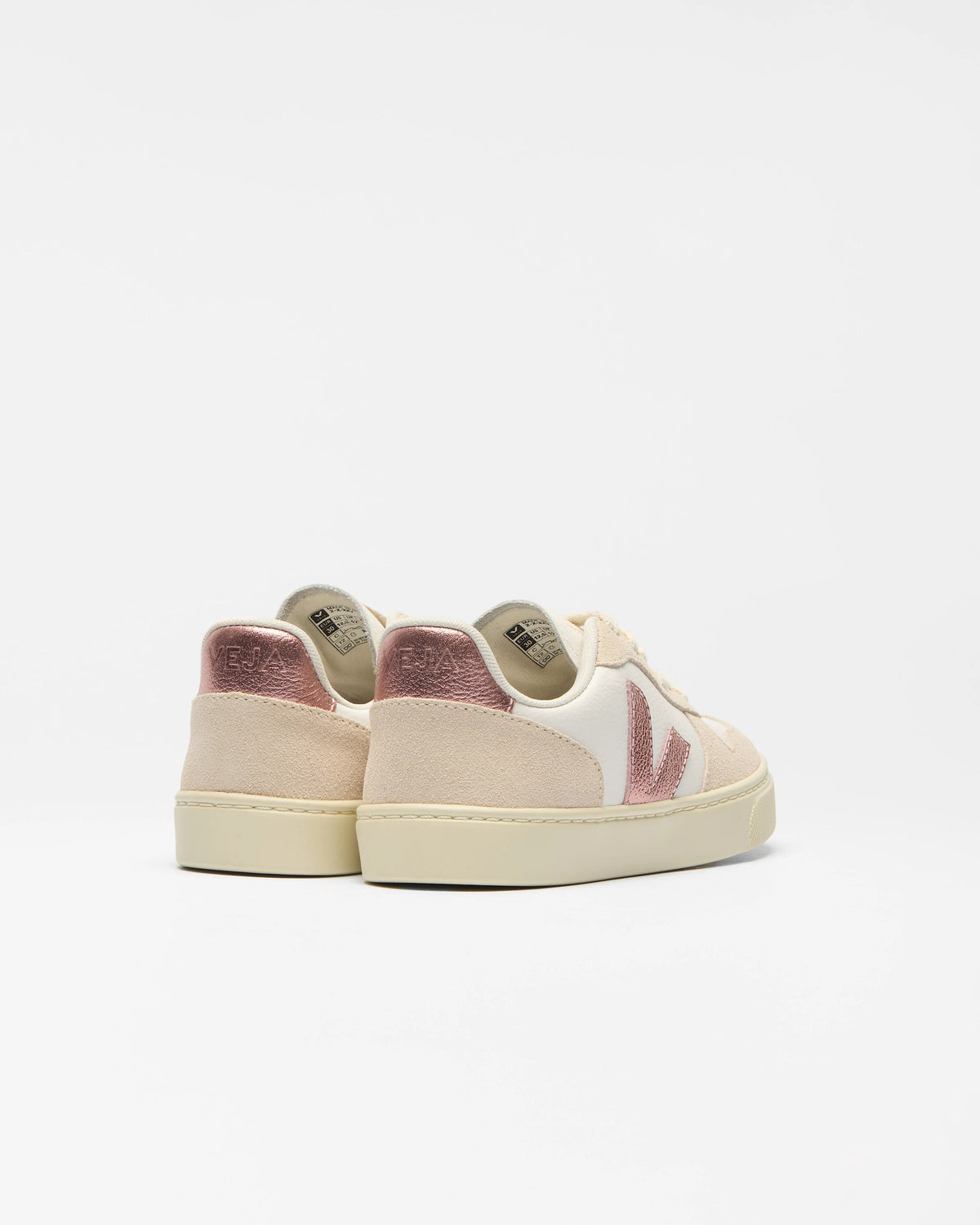 Sapatilhas Veja Mulher Small V-10 Leather Branco/Rosa Veja