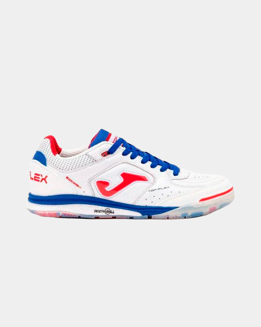 Sapatilhas de Futsal Joma Top Flex Rebound 26 Branca/Vermelho/Azul Joma