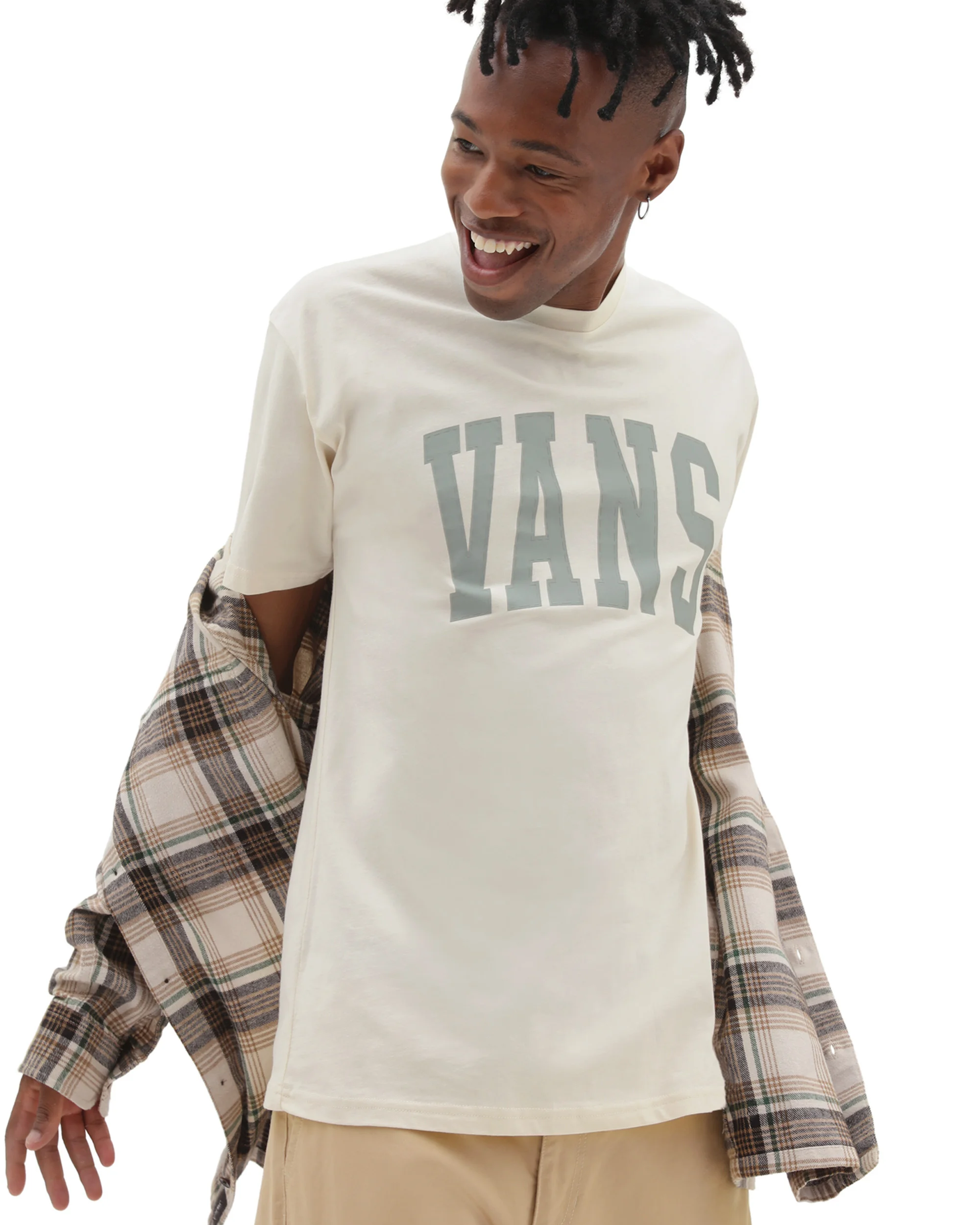 T-shirt Vans Homem Varsity Type Branco Cru