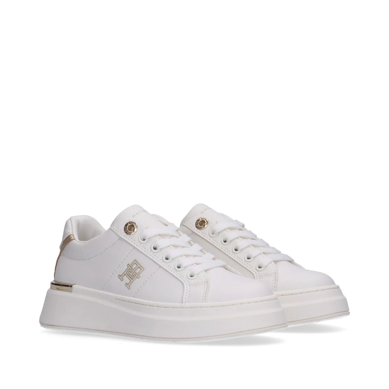 Tommy Hilfiger Low Cut Lace-up Branca/Dourada Tommy Hilfiger
