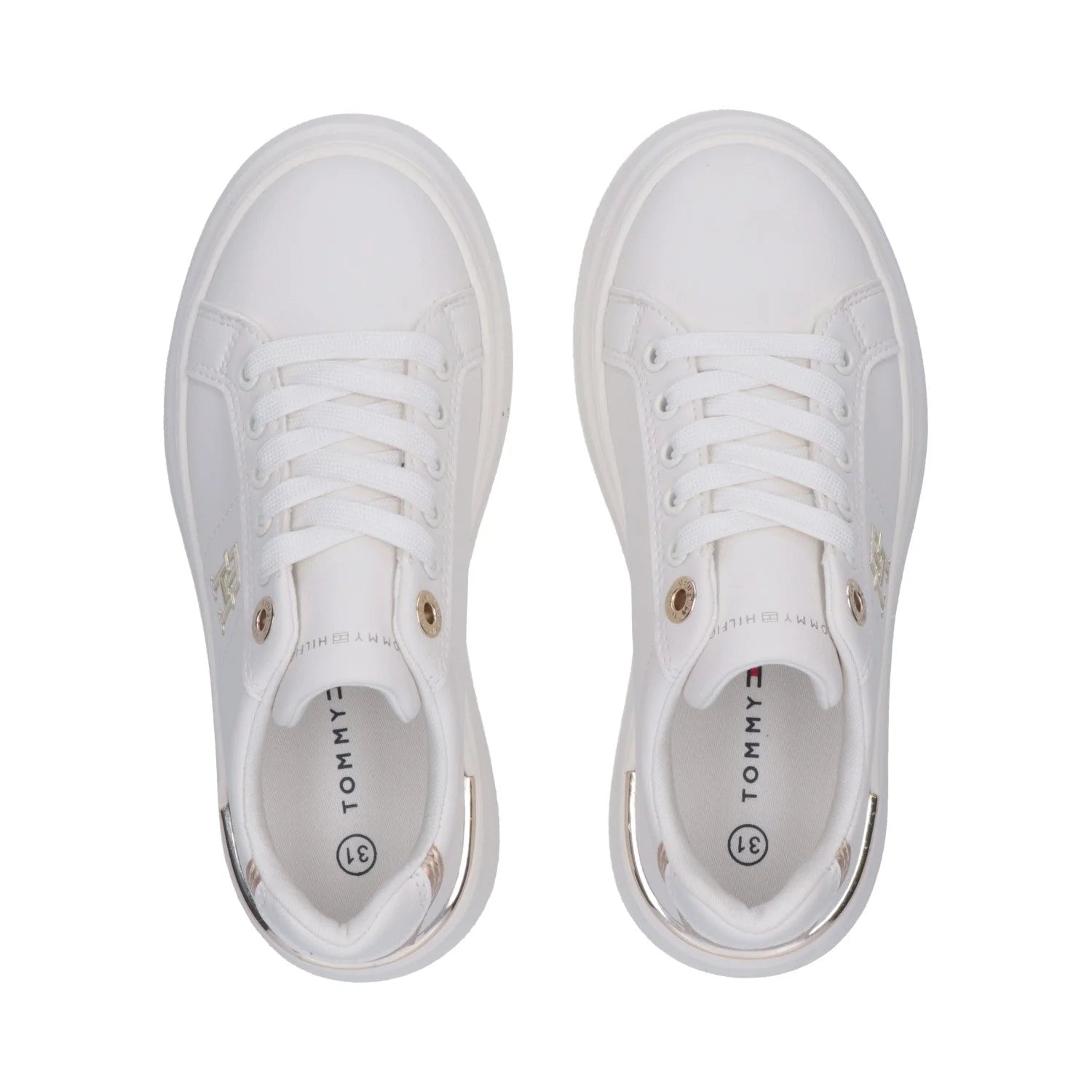Tommy Hilfiger Low Cut Lace-up Branca/Dourada Tommy Hilfiger