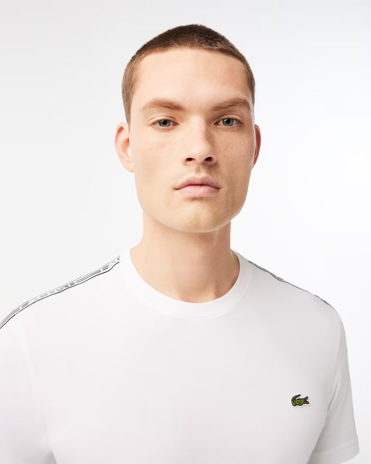Lacoste T-shirt Logo Stripe Branca Lacoste
