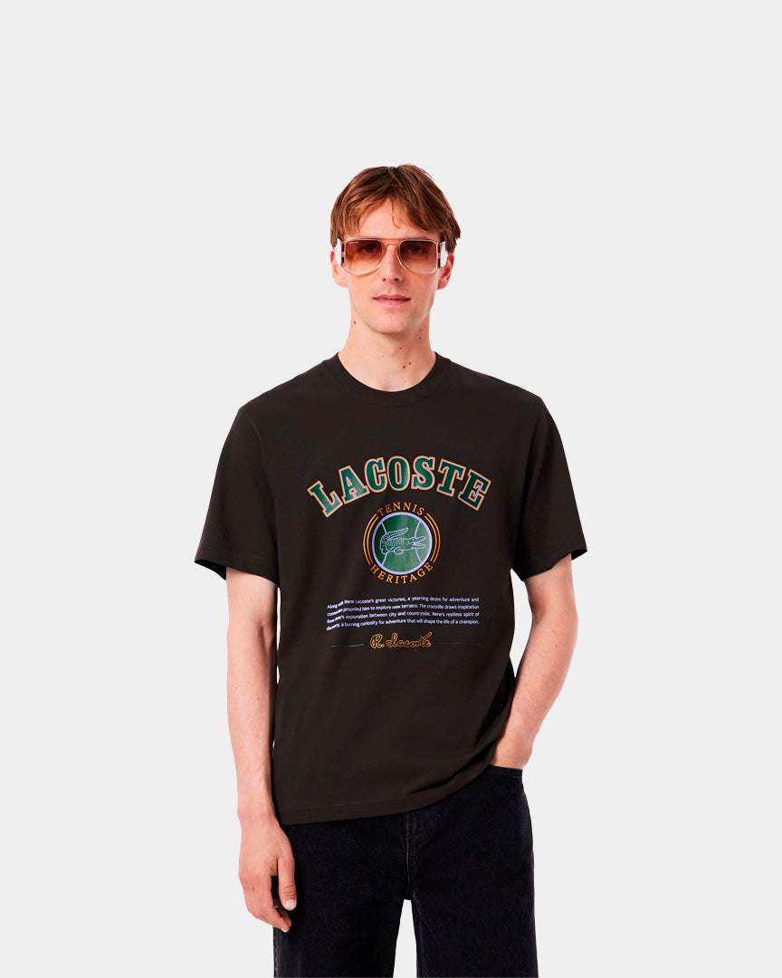 Lacoste T-shirt de Algodão Castanha Lacoste
