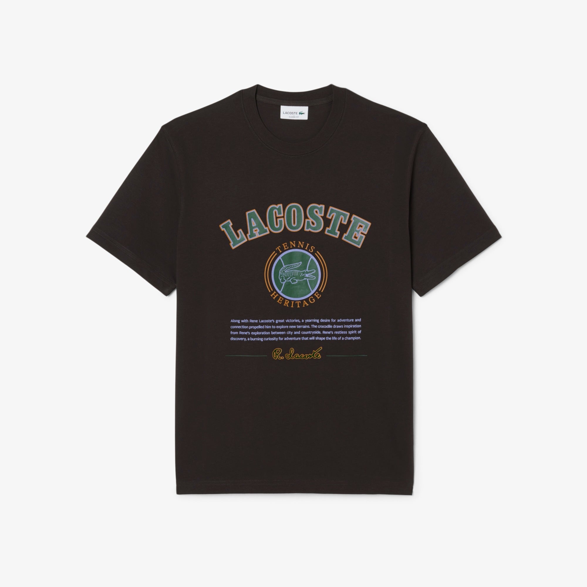 Lacoste T-shirt de Algodão Castanha Lacoste