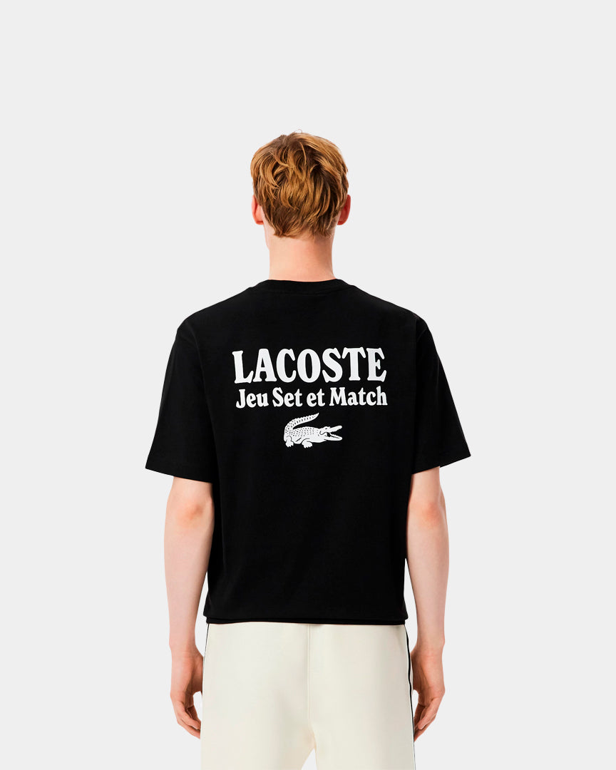 Lacoste T-shirt de Algodão Loose Fit Preta TH595000031
