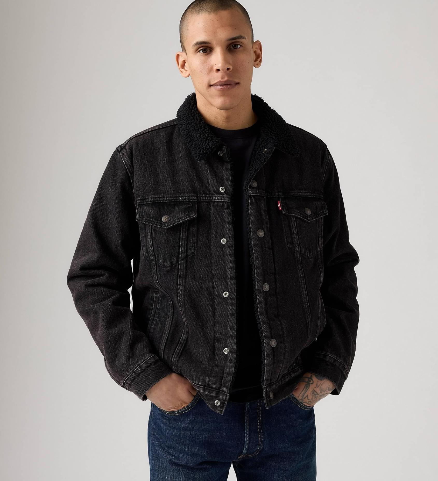 Levi´s Blusão de Ganga Type III Sherpa Trucker Preto Levi´s