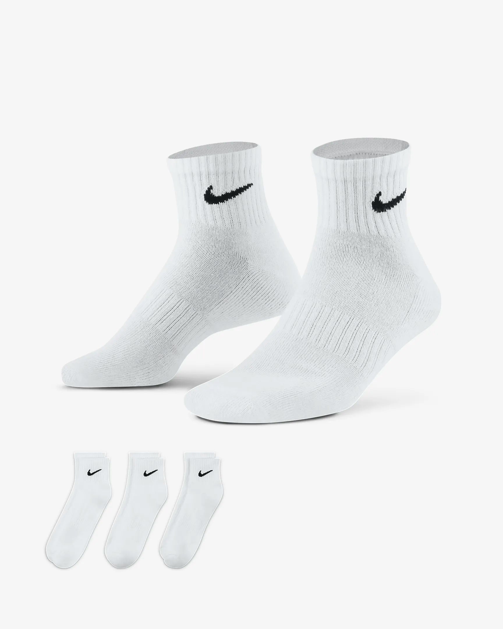 Meias Nike Everyday Almofadadas 3P Brancas Nike