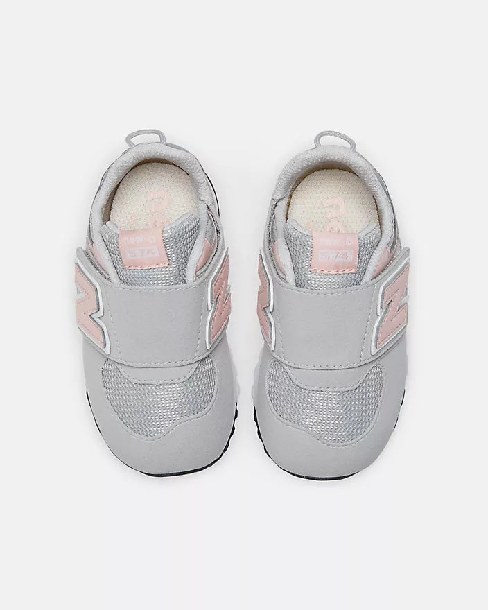 New Balance 574 Hook & Loop Cinza/Rosa New Balance