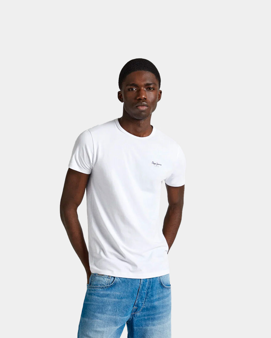 Pepe Jeans T-Shirt Logo Slim Branca pm508212800