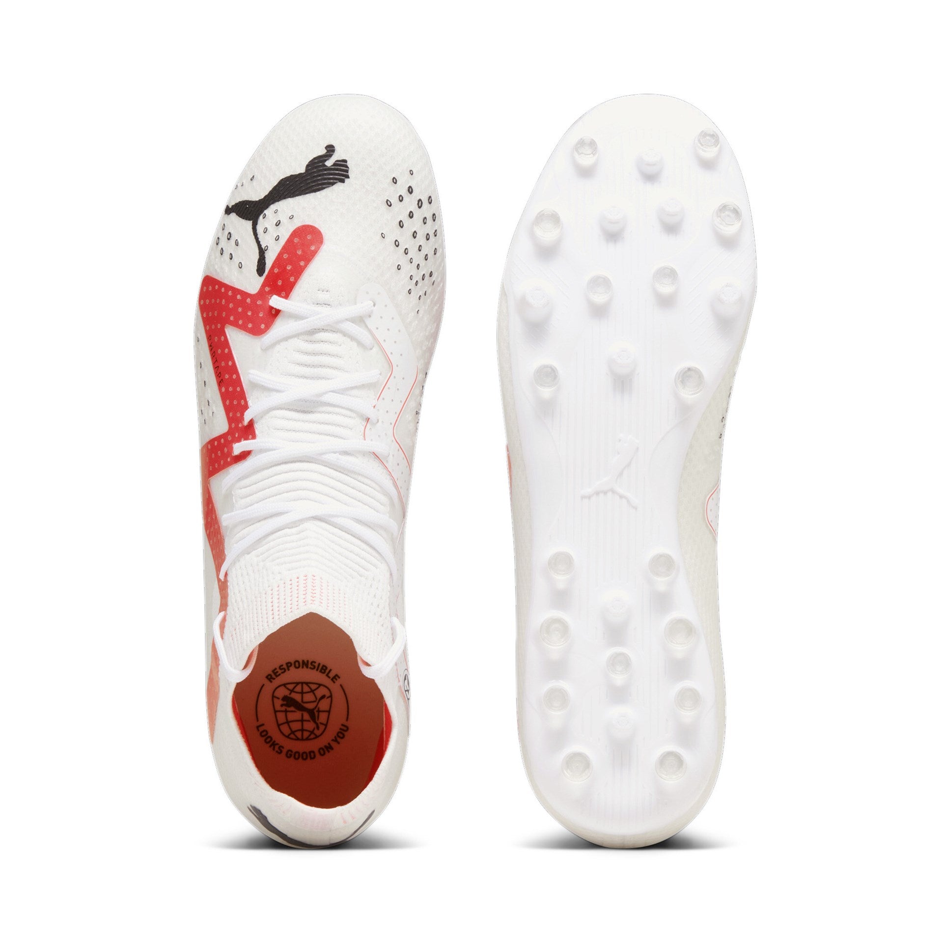 Puma Future Pro MG Branca/Vermelha Puma