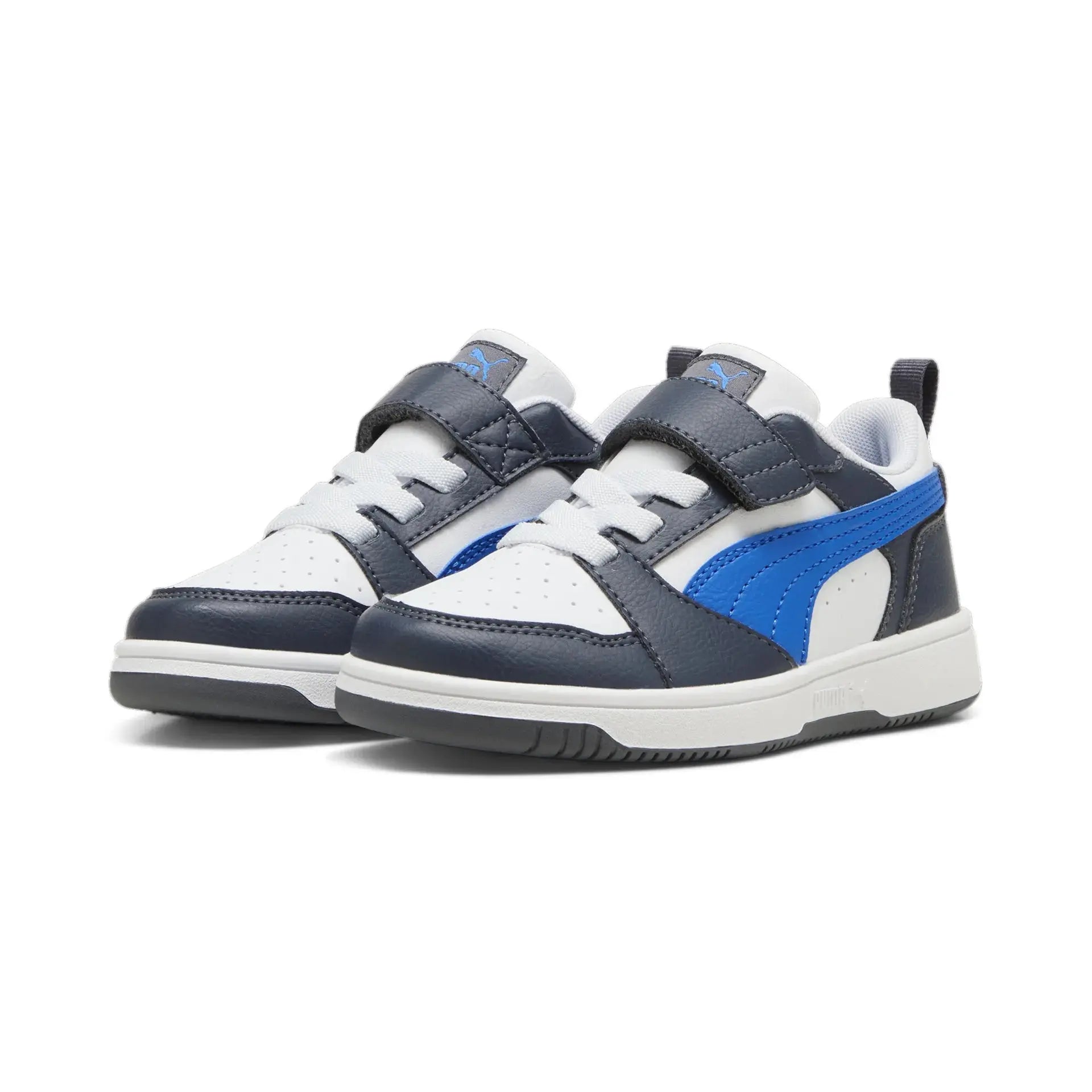 Puma Rebound V6 AC+PS Branco/Cinza/Azul Puma