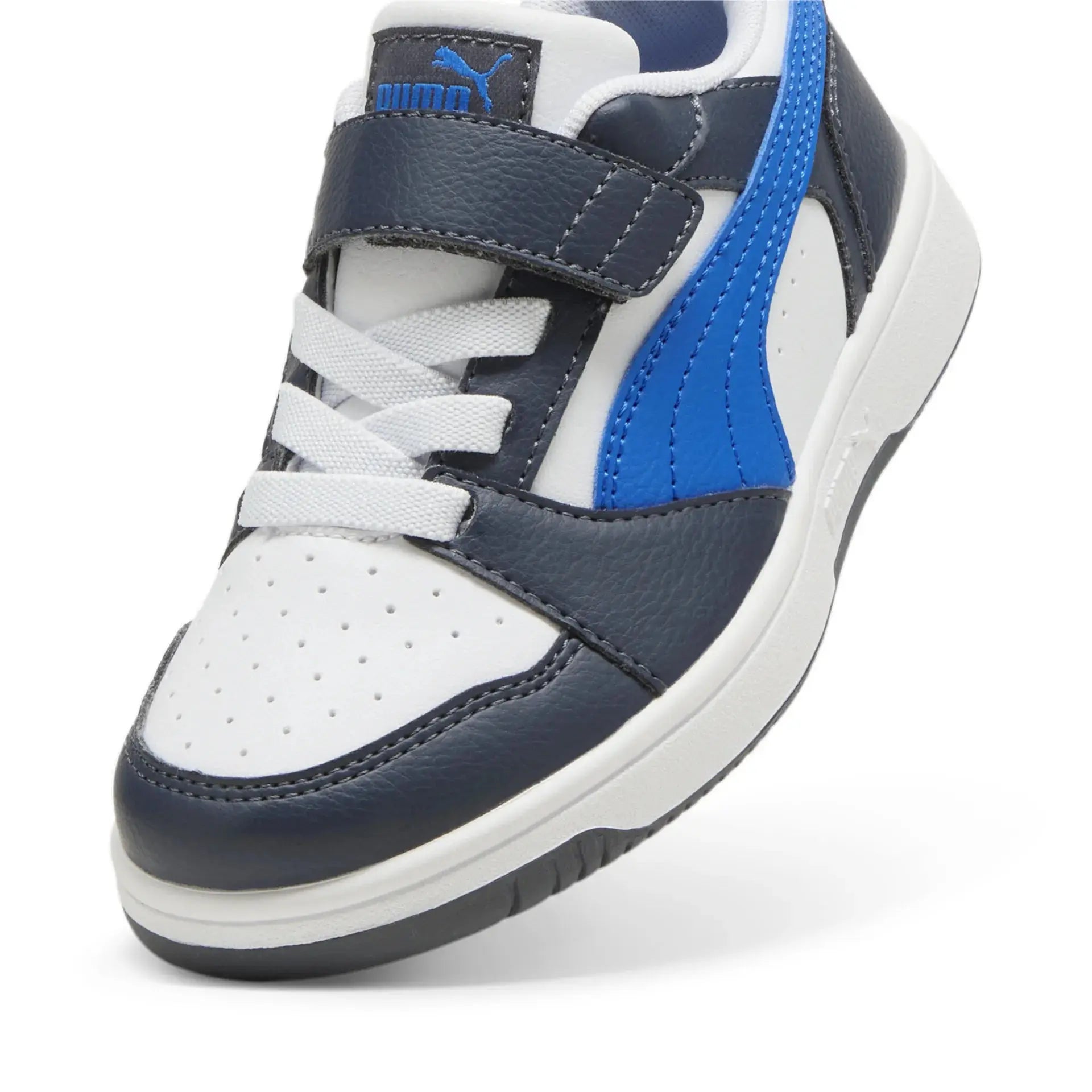 Puma Rebound V6 AC+PS Branco/Cinza/Azul Puma