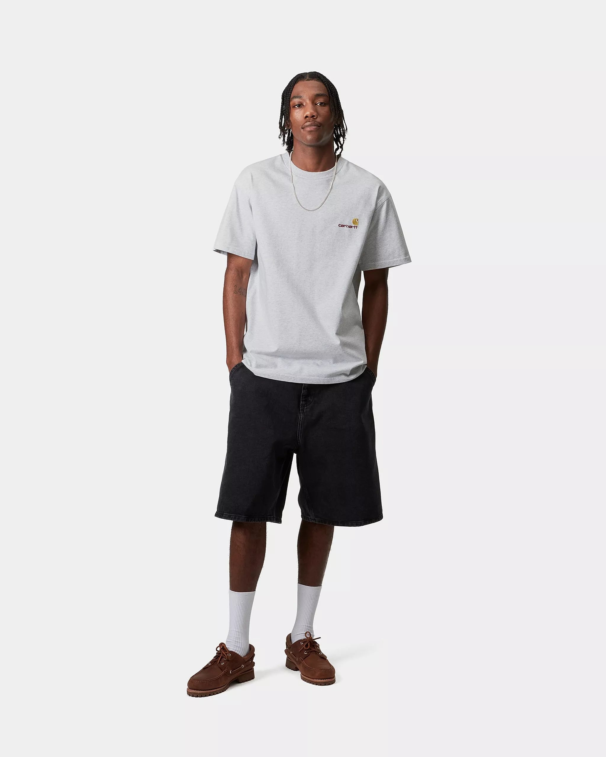 Carhartt WIP T-shirt American Script Cinzento Carhartt