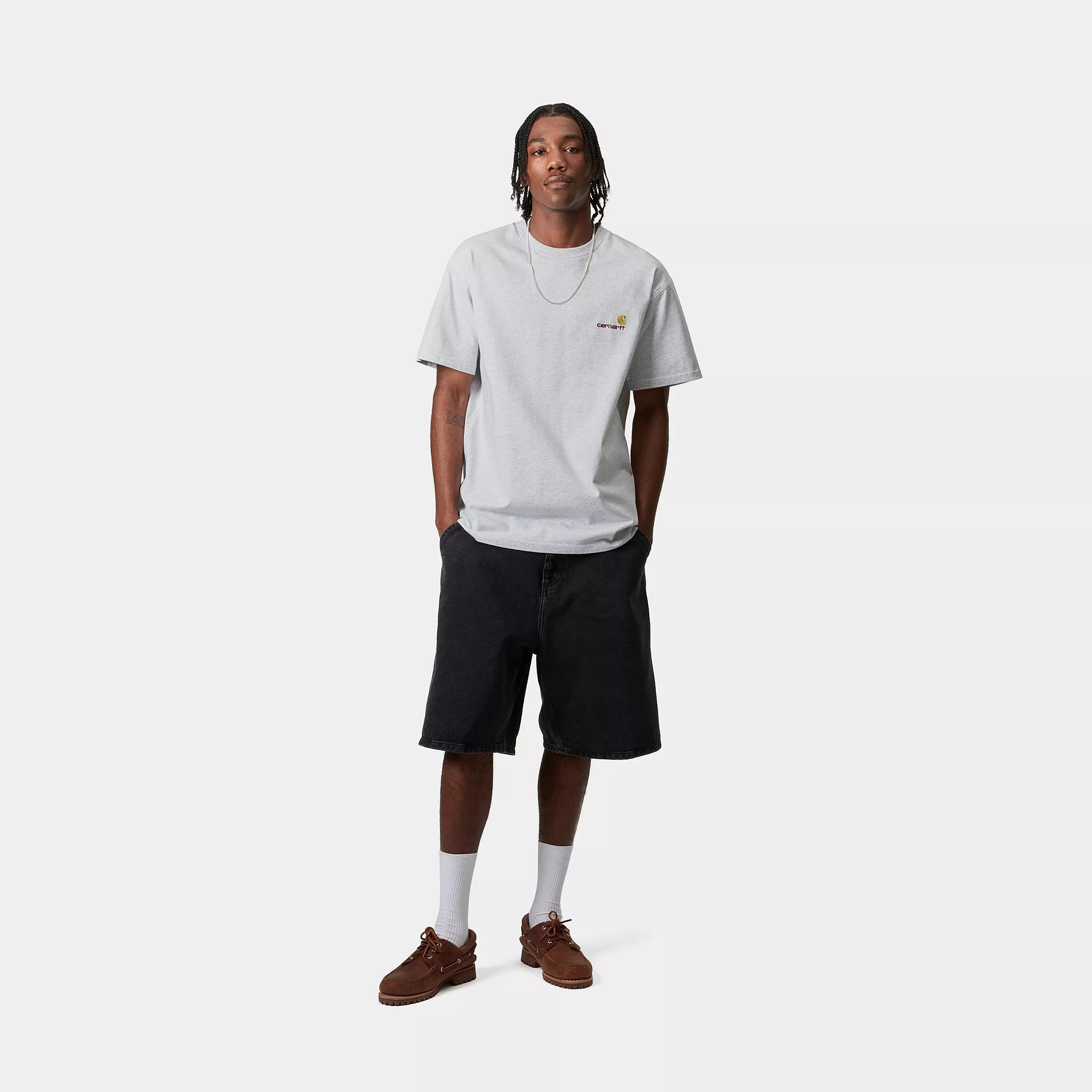 Carhartt WIP T-shirt American Script Cinzento Carhartt