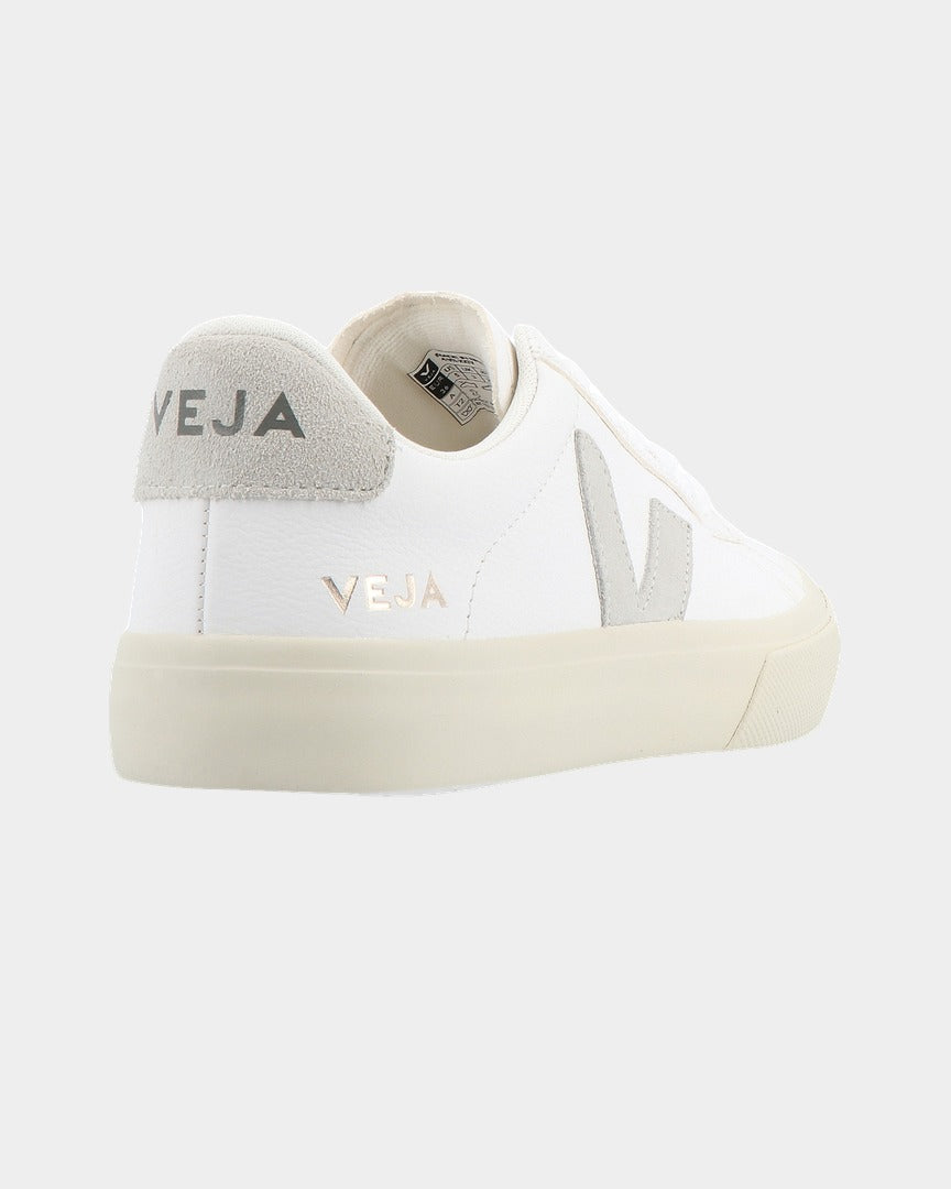 Sapatilhas Veja Campo Leather Brancas vista traseira