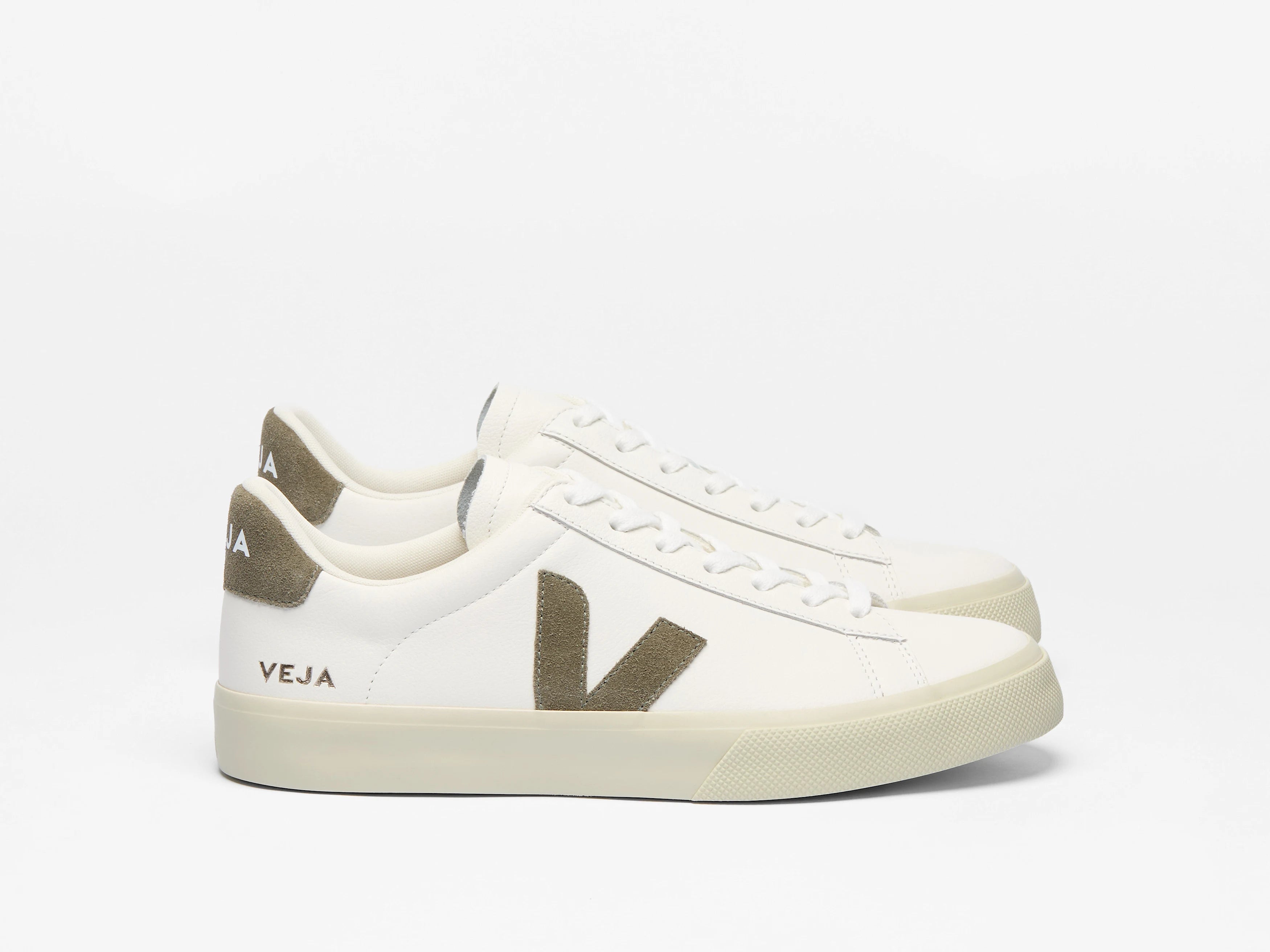 Veja Campo Leather Branco/Verde Veja