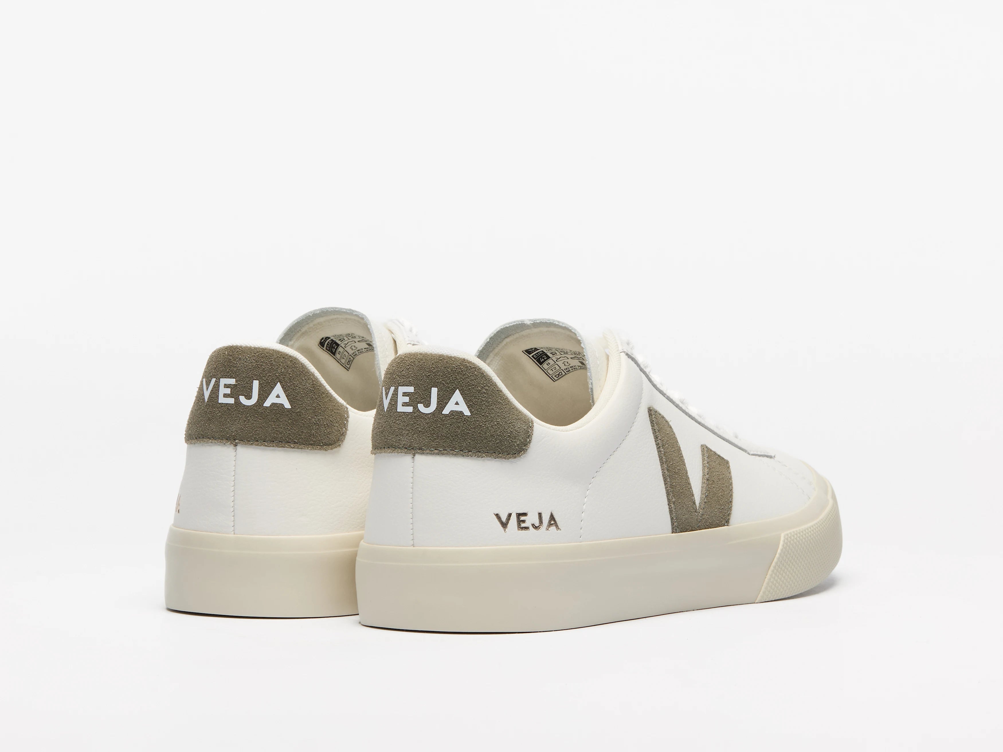 Veja Campo Leather Branco/Verde Veja