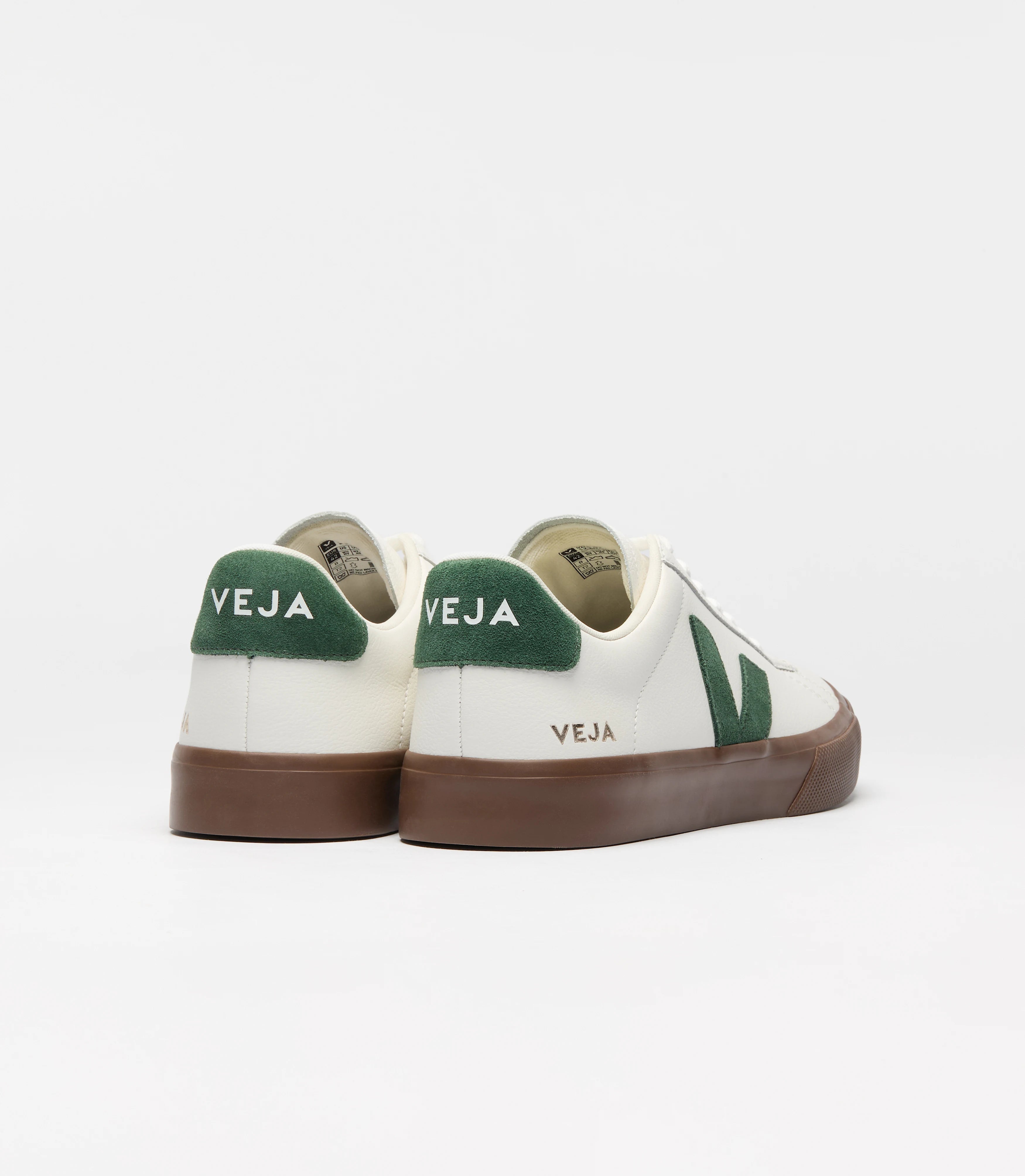Veja Campo Leather Branco/Verde Veja