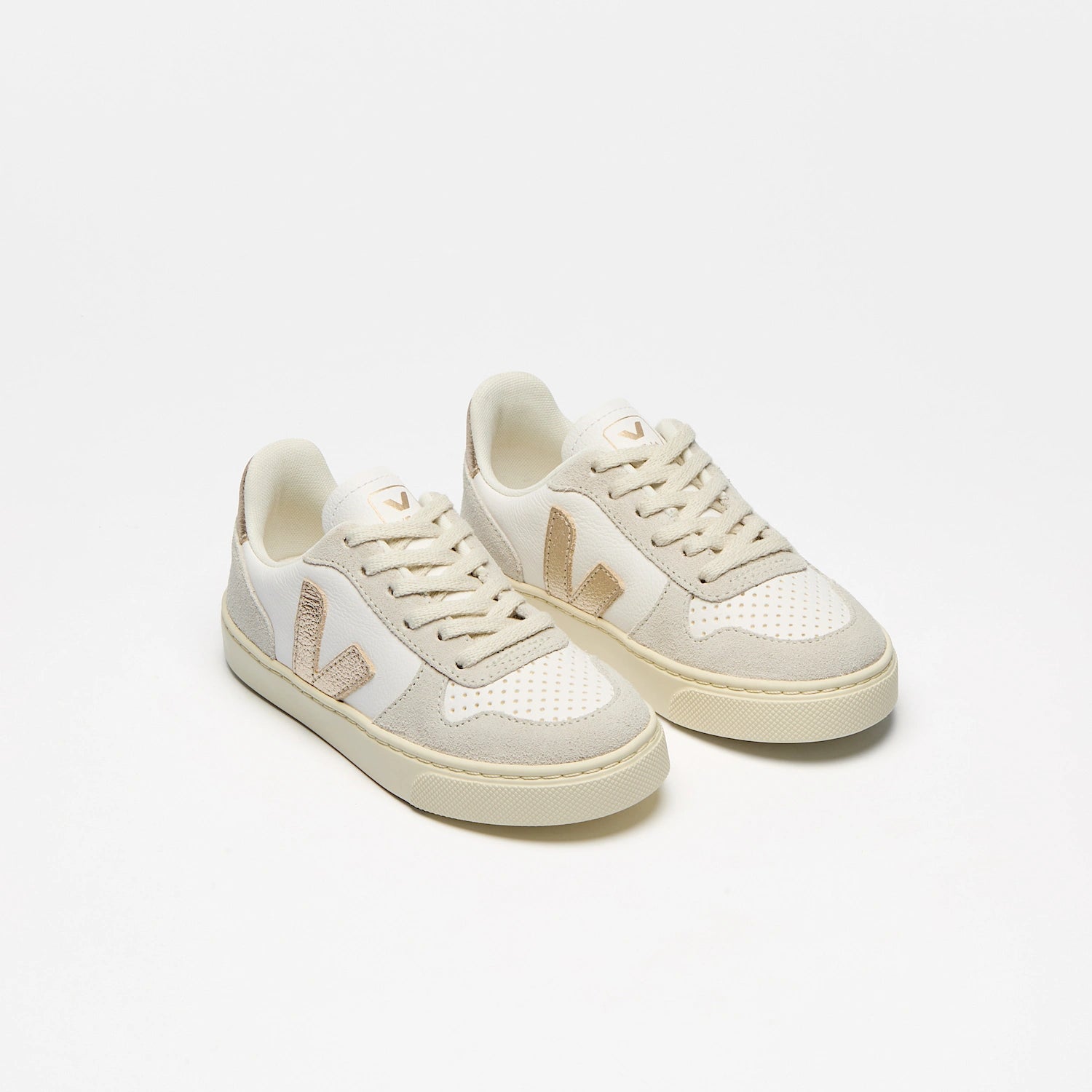 Veja Small V-10 Branco/Dourado Veja