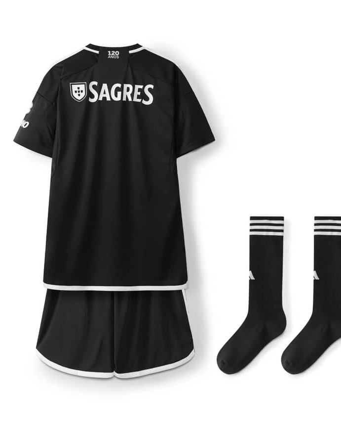 Kit Adidas Benfica Alternativo Júnior 23/24 Preto Adidas