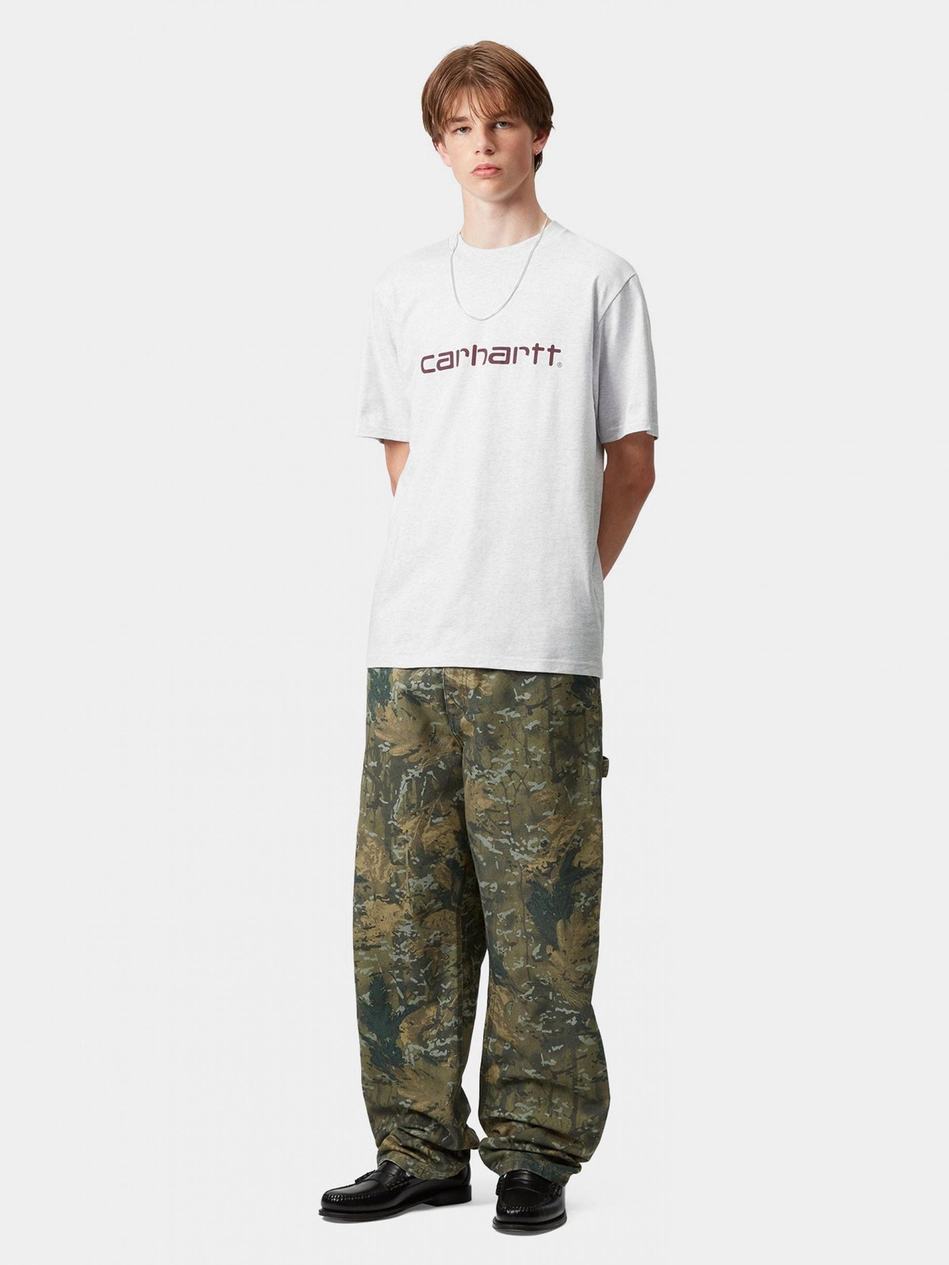 Carhartt WIP T-Shirt S/S Script Cinza/Bordô Carhartt 