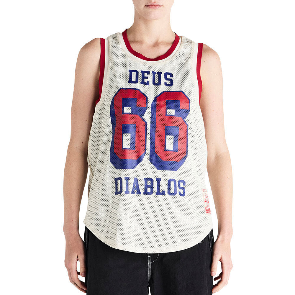 Deus Ex Machina T-Shirt de Alças Reversível Bege/Azul Deus Ex Machina 