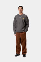 Camisola Homem Carhartt WIP American Script Cinza Carhartt 