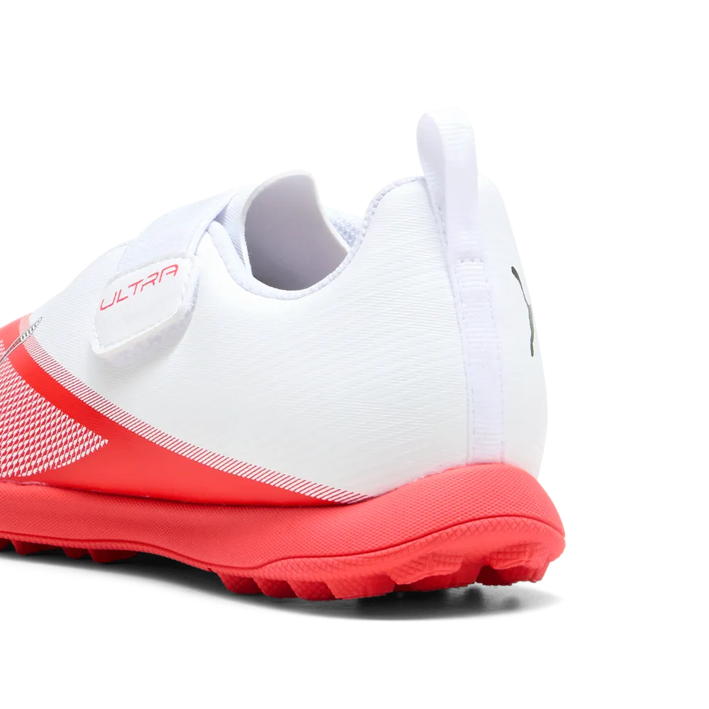 Chuteiras Criança Puma Ultra 7 Play TT Branco/Vermelho Puma 