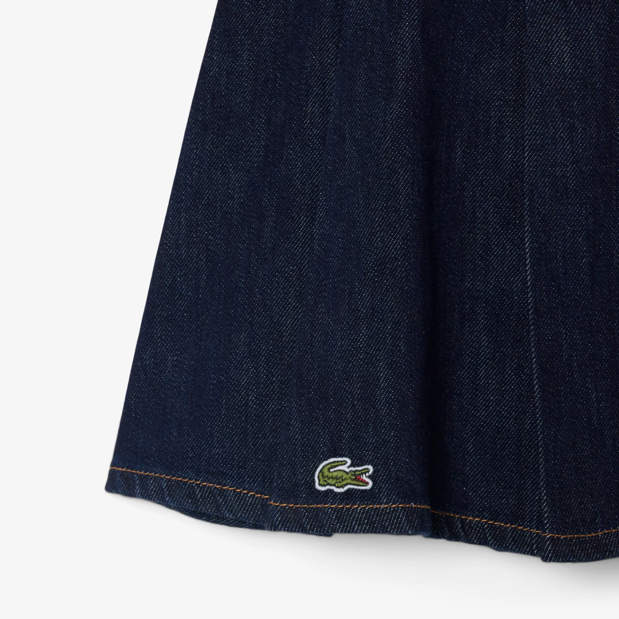 Saia Curta Lacoste Plissada de Ganga Azul Lacoste 