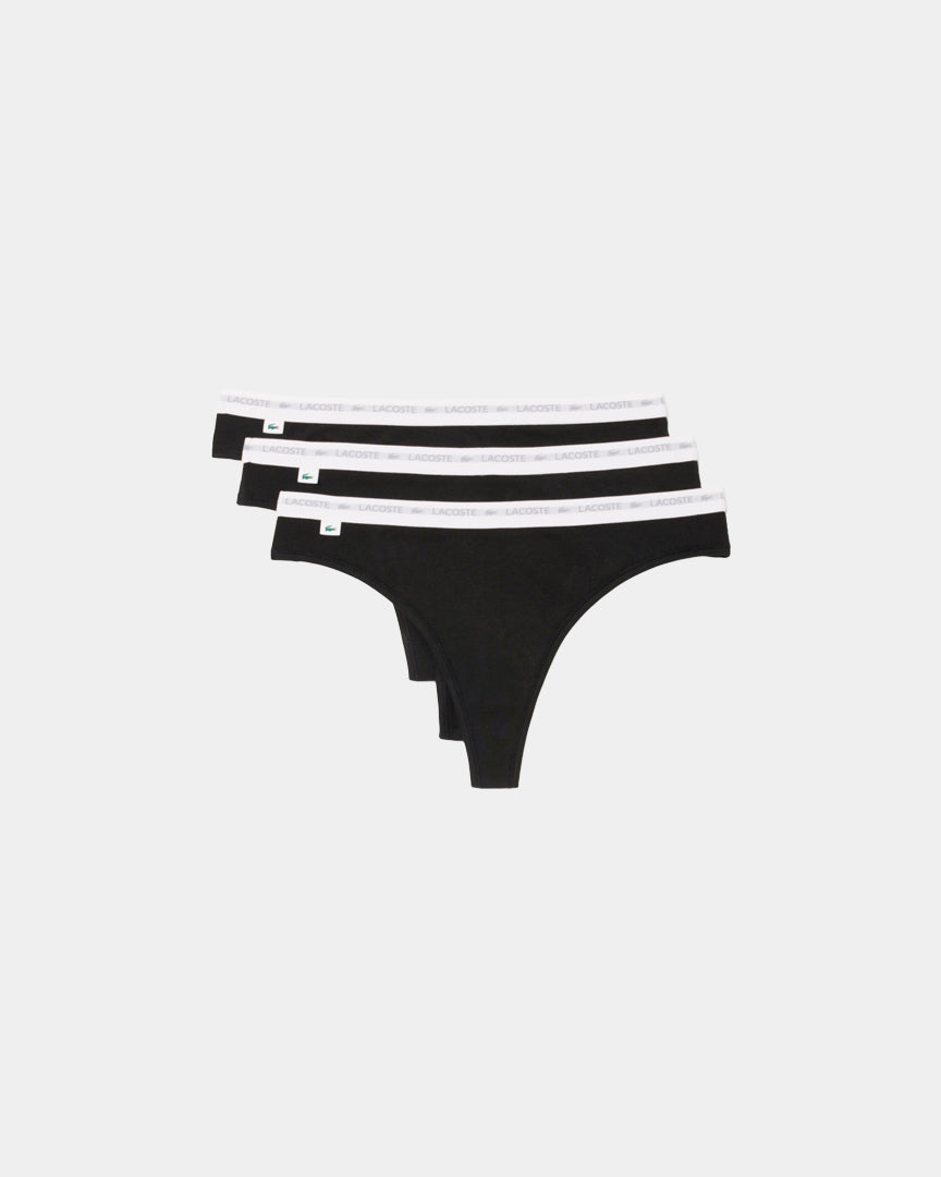 Lacoste Pack 3 Cuecas String Preto 8F134100031