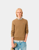 Lacoste Sweater de algodão e malha de cabo Bege  AH762700BUH
