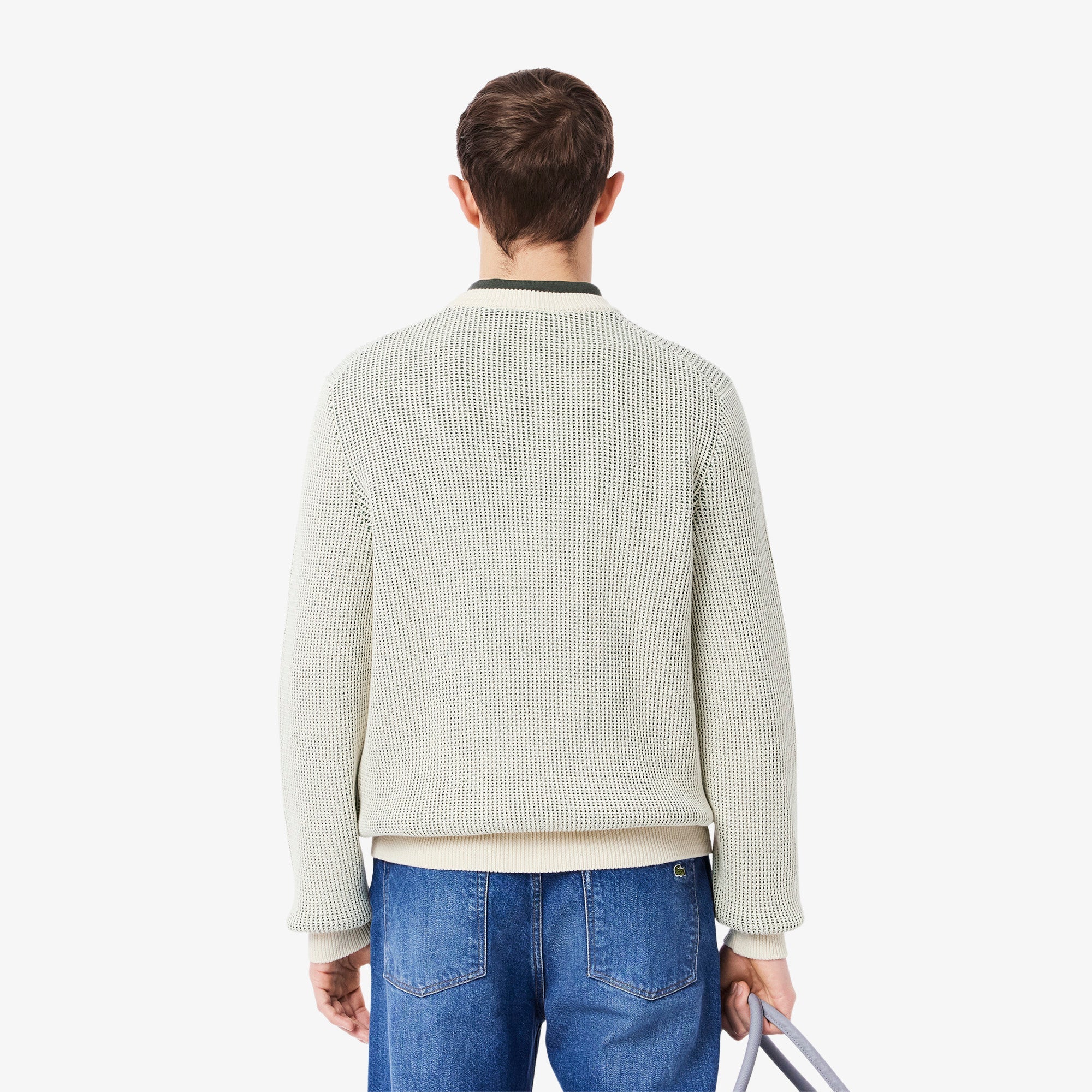 Lacoste Camisola de Malha de Padrão Jacquard Bege Lacoste 