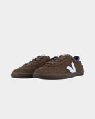Sapatilhas Mulher Veja Volley Suede Castanho/Azul par vista frontal