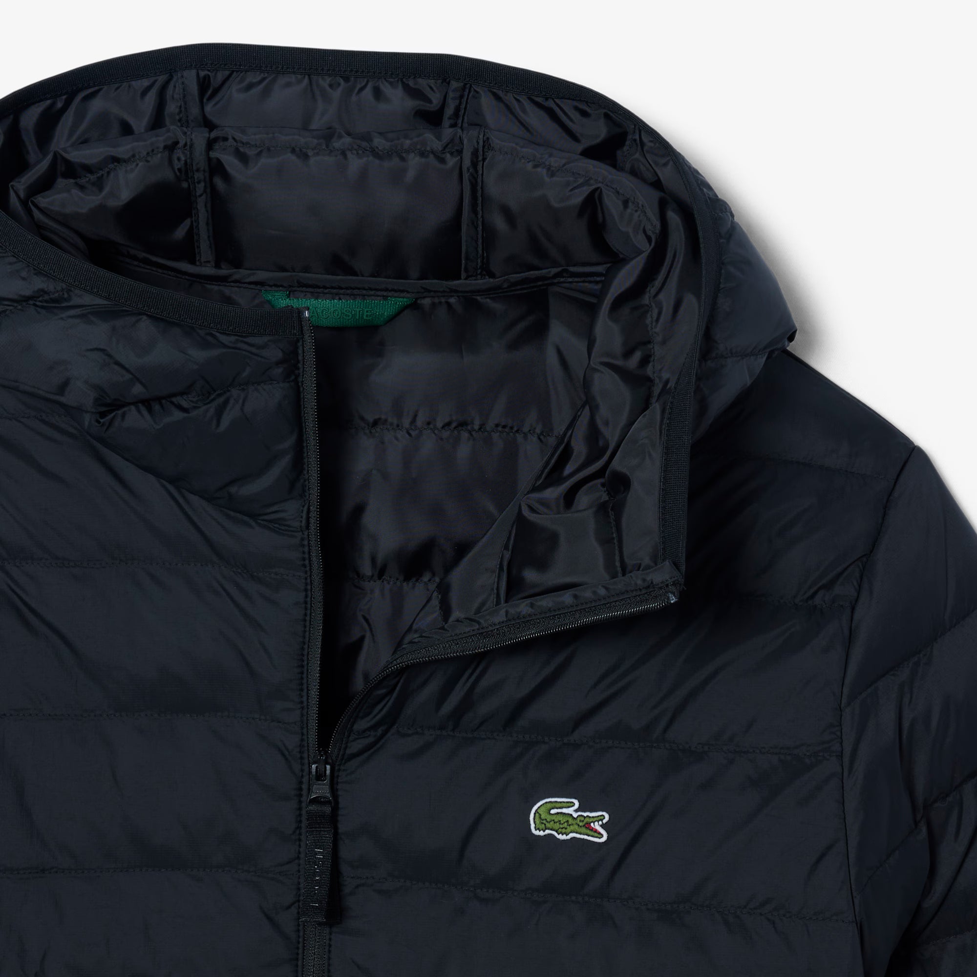 Blusão Homem Lacoste Corta-vento de Penas Impermeável Preto Lacoste 