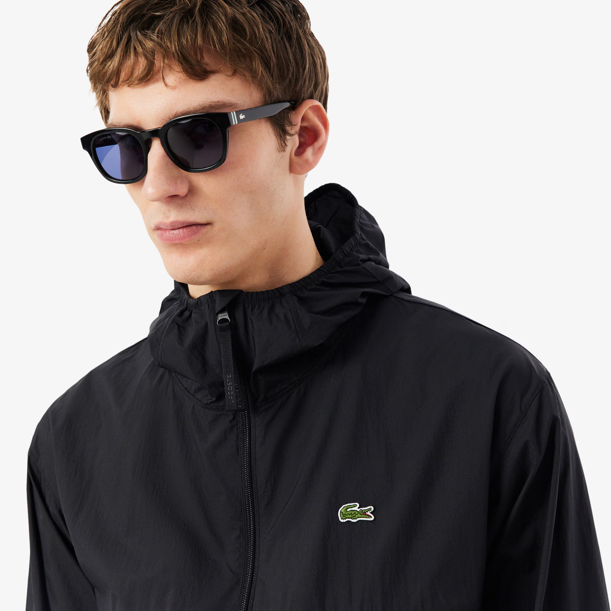 Blusão Lacoste Impermeável Dobrável Homem Preto Lacoste 