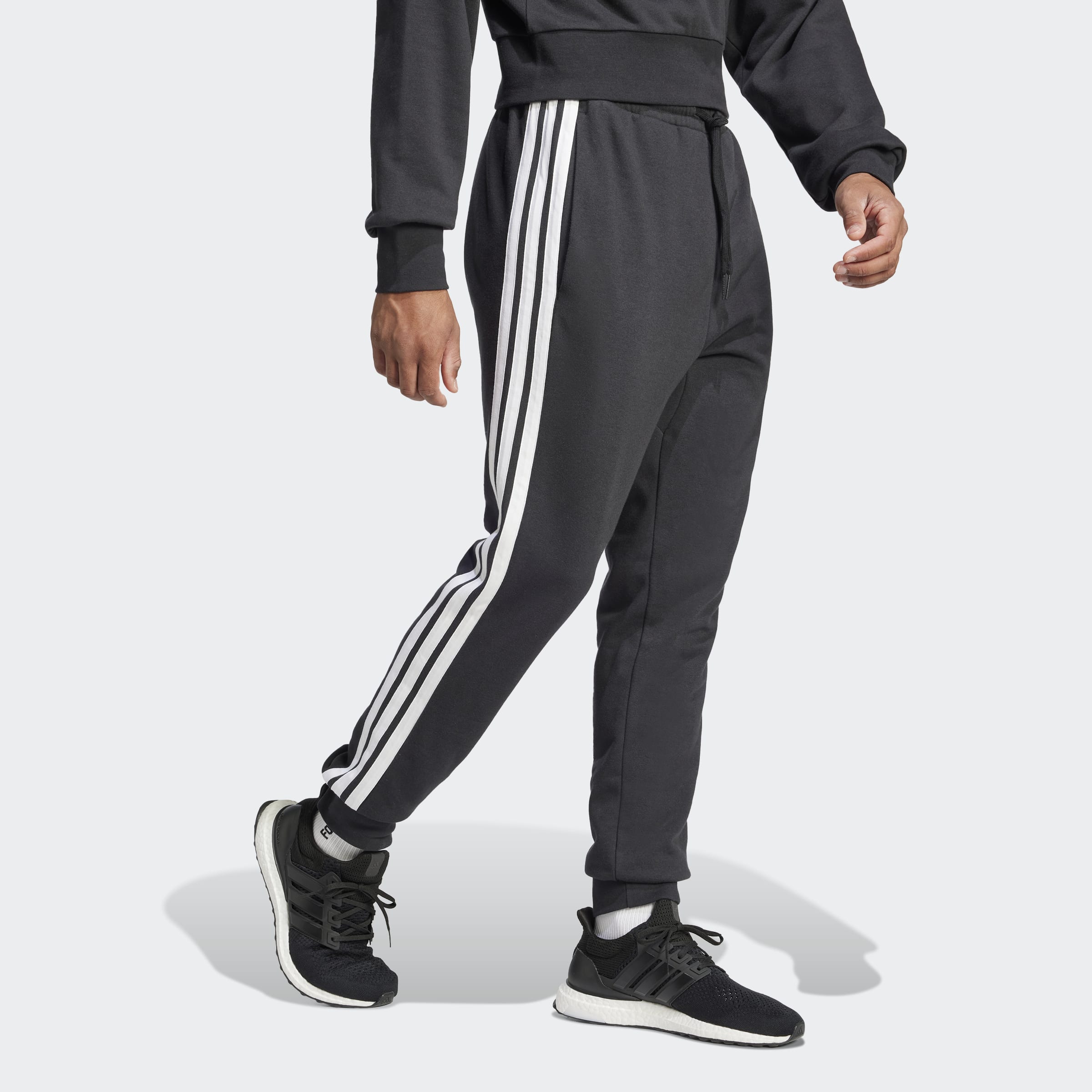 Calças Homem Adidas 3S Preto/Branco Adidas 