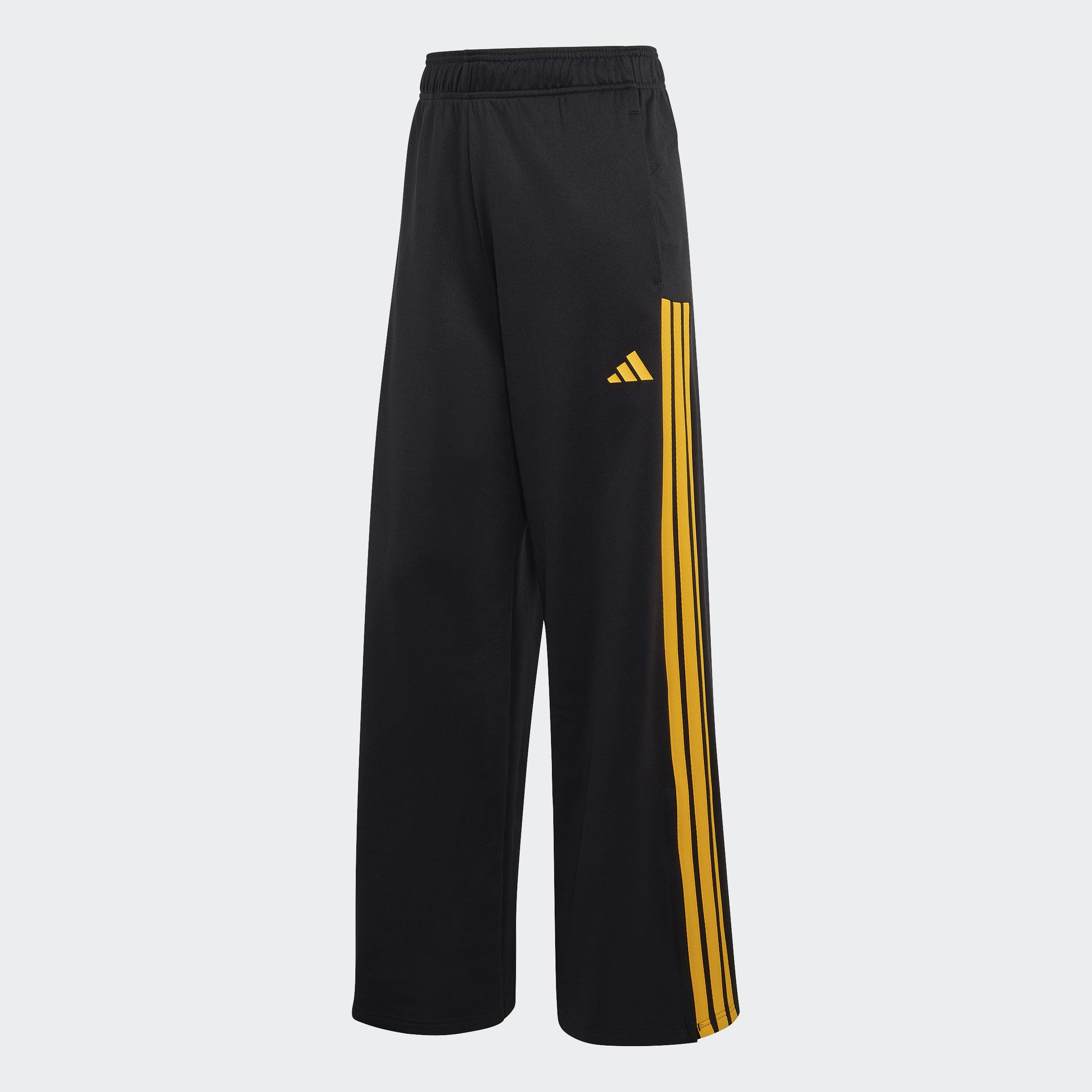Calças Largas Mulher Adidas 3S Pretas/Amarelo Adidas 