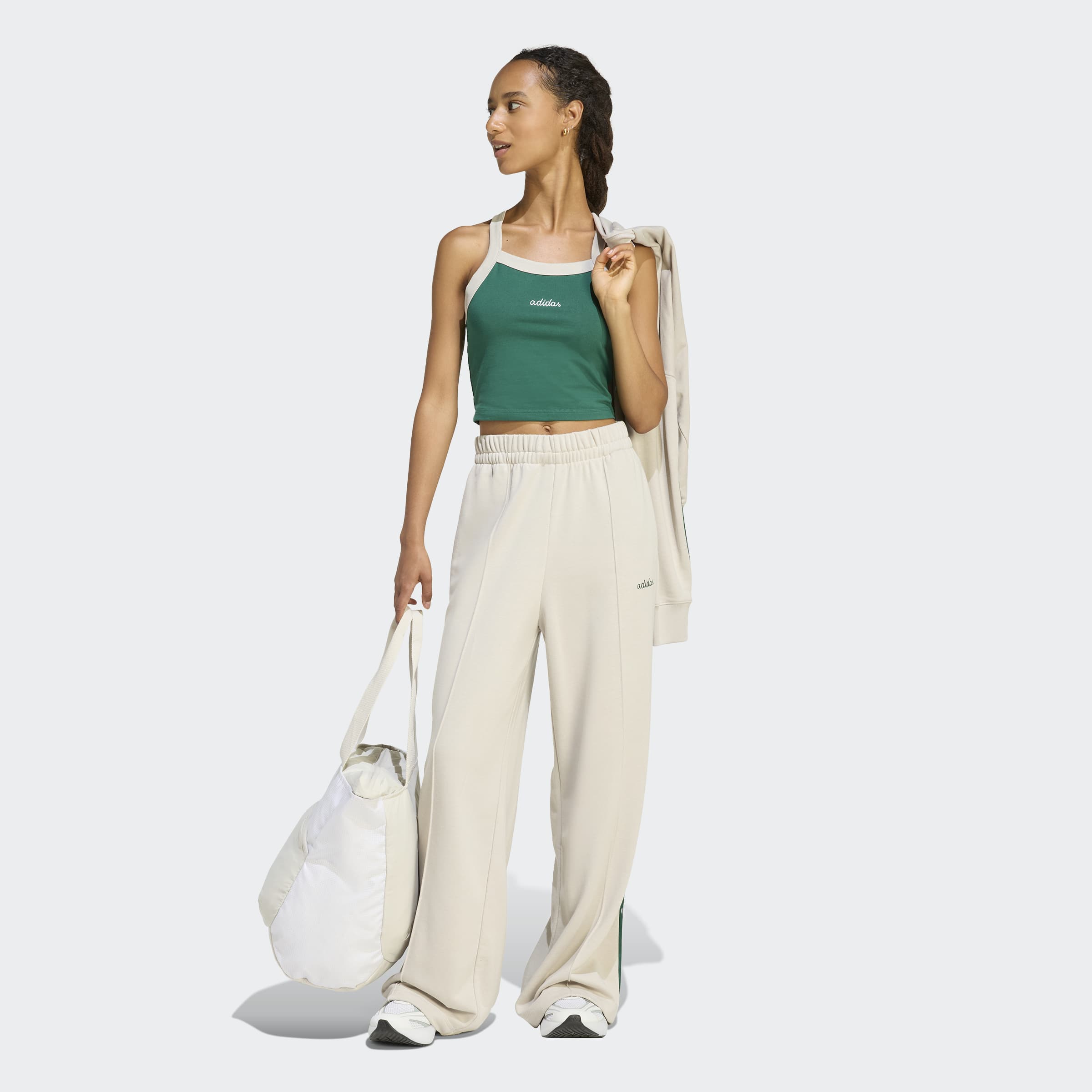 Calças Mulher Adidas Seasonal Colourpop Bege/Verde Adidas 