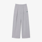 Calças de Fato de Treino Mulher Lacoste de Corte Evasê Canelado Cinza Lacoste 