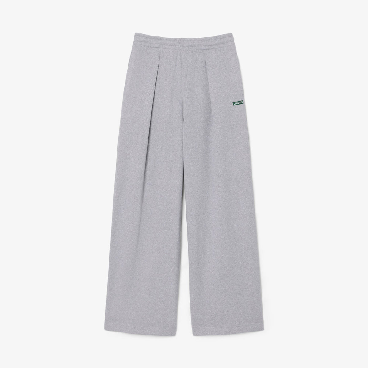 Calças de Fato de Treino Mulher Lacoste de Corte Evasê Canelado Cinza Lacoste 