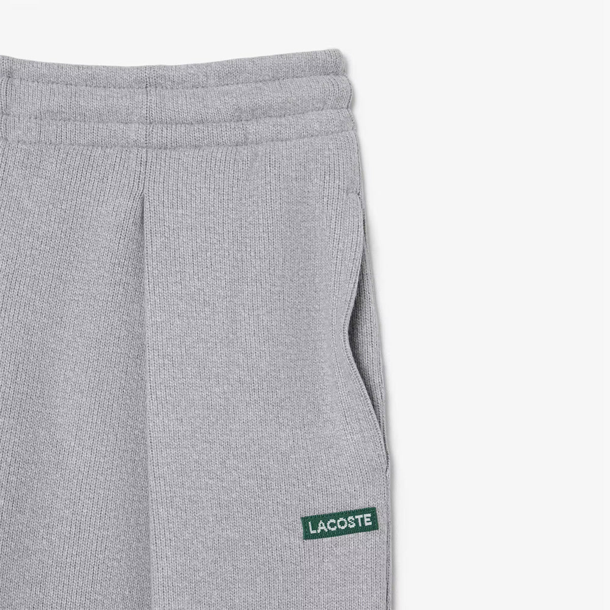 Calças de Fato de Treino Mulher Lacoste de Corte Evasê Canelado Cinza Lacoste 