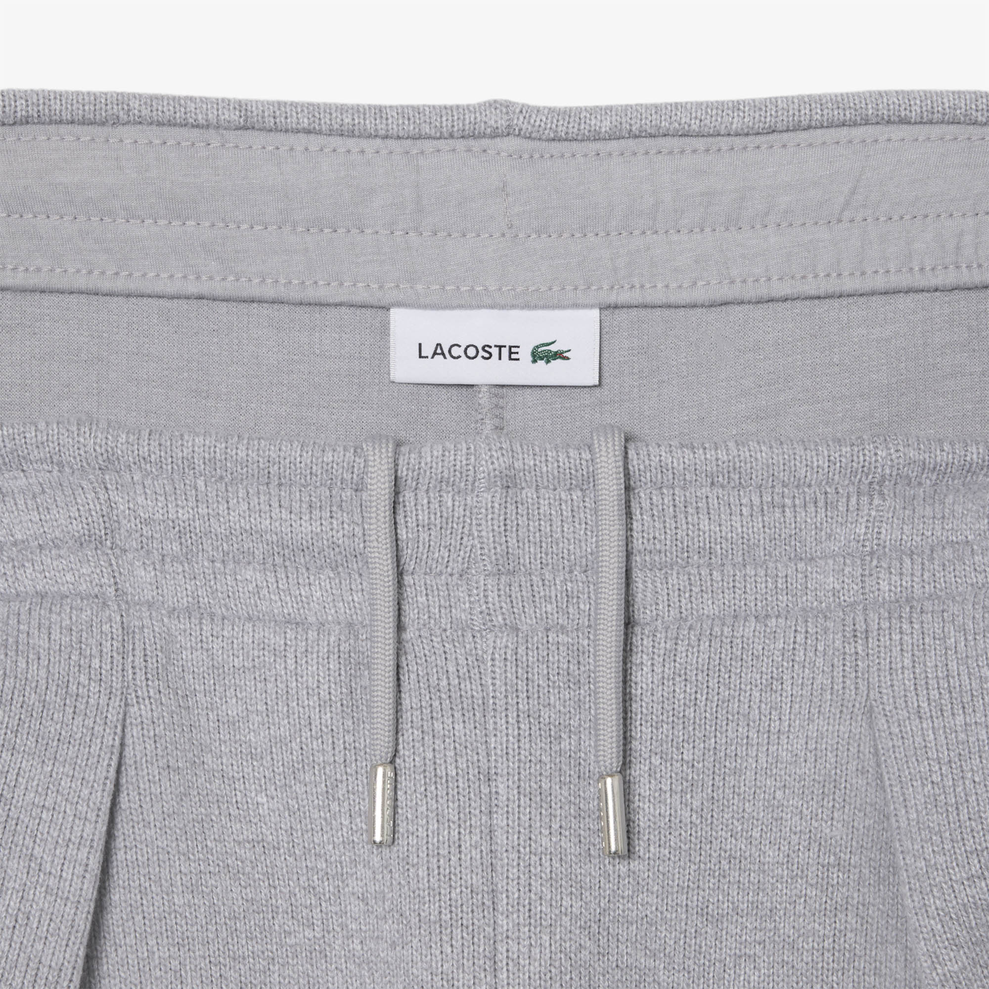 Calças de Fato de Treino Mulher Lacoste de Corte Evasê Canelado Cinza Lacoste 