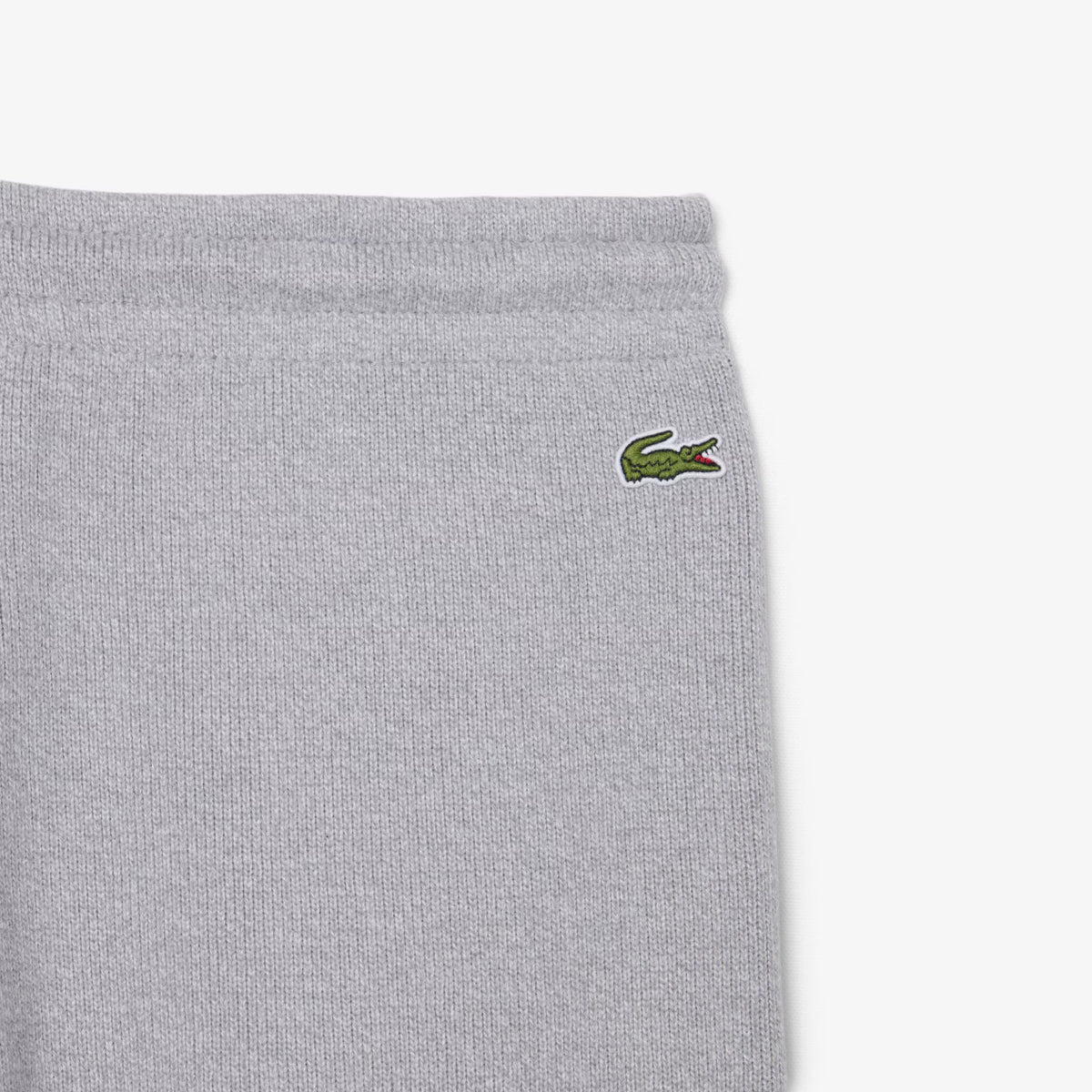 Calças de Fato de Treino Mulher Lacoste de Corte Evasê Canelado Cinza Lacoste 