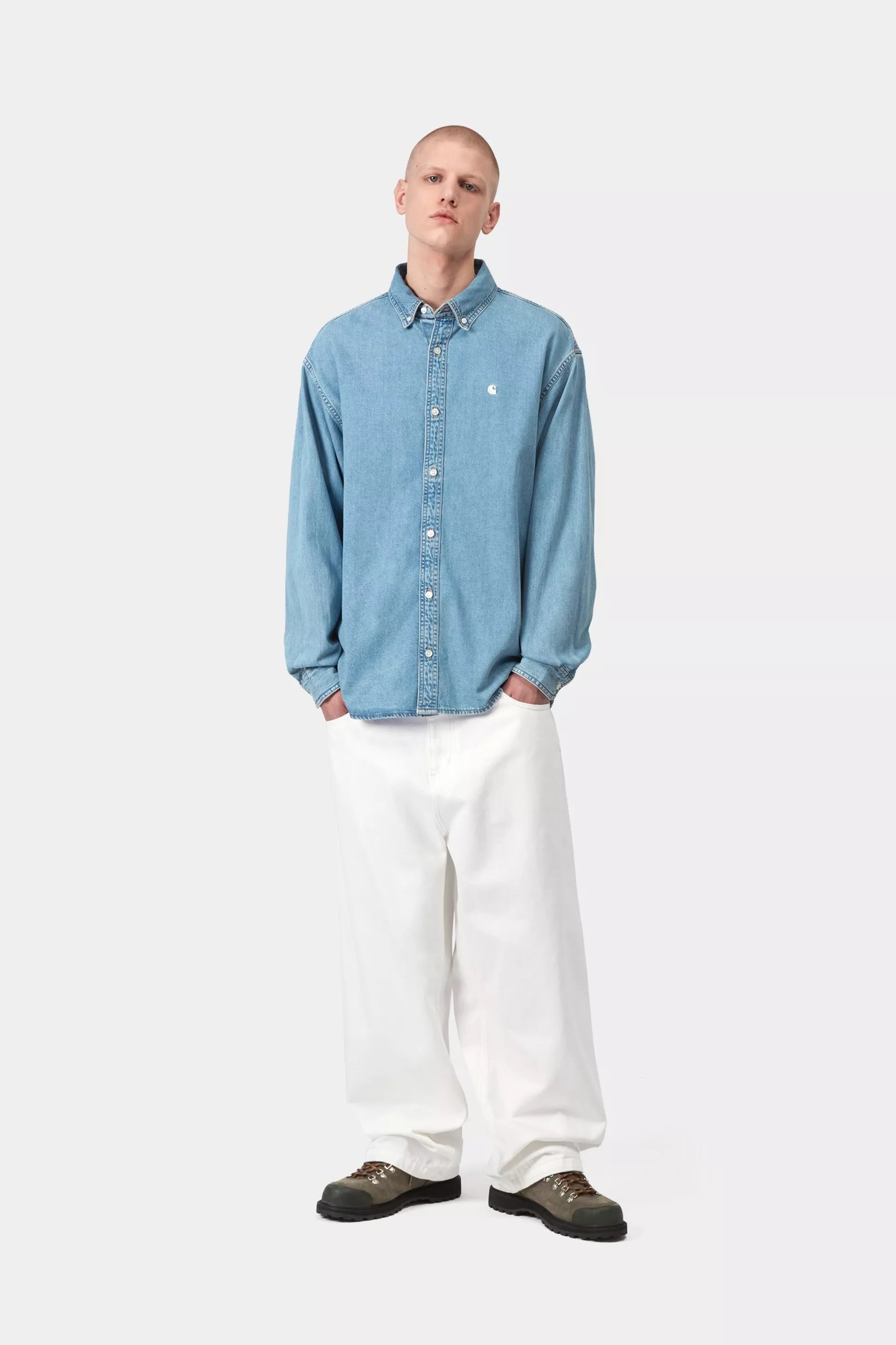 Calças de Ganga Homem Carhartt WIP Brandon Brancas Carhartt 