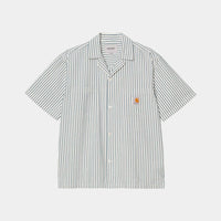 Camisa Homem Carhartt WIP Leavel Stripe Azul/Branco