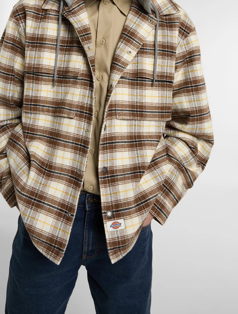 Camisa Homem Dickies Eustis Bege/Castanho Dickies 