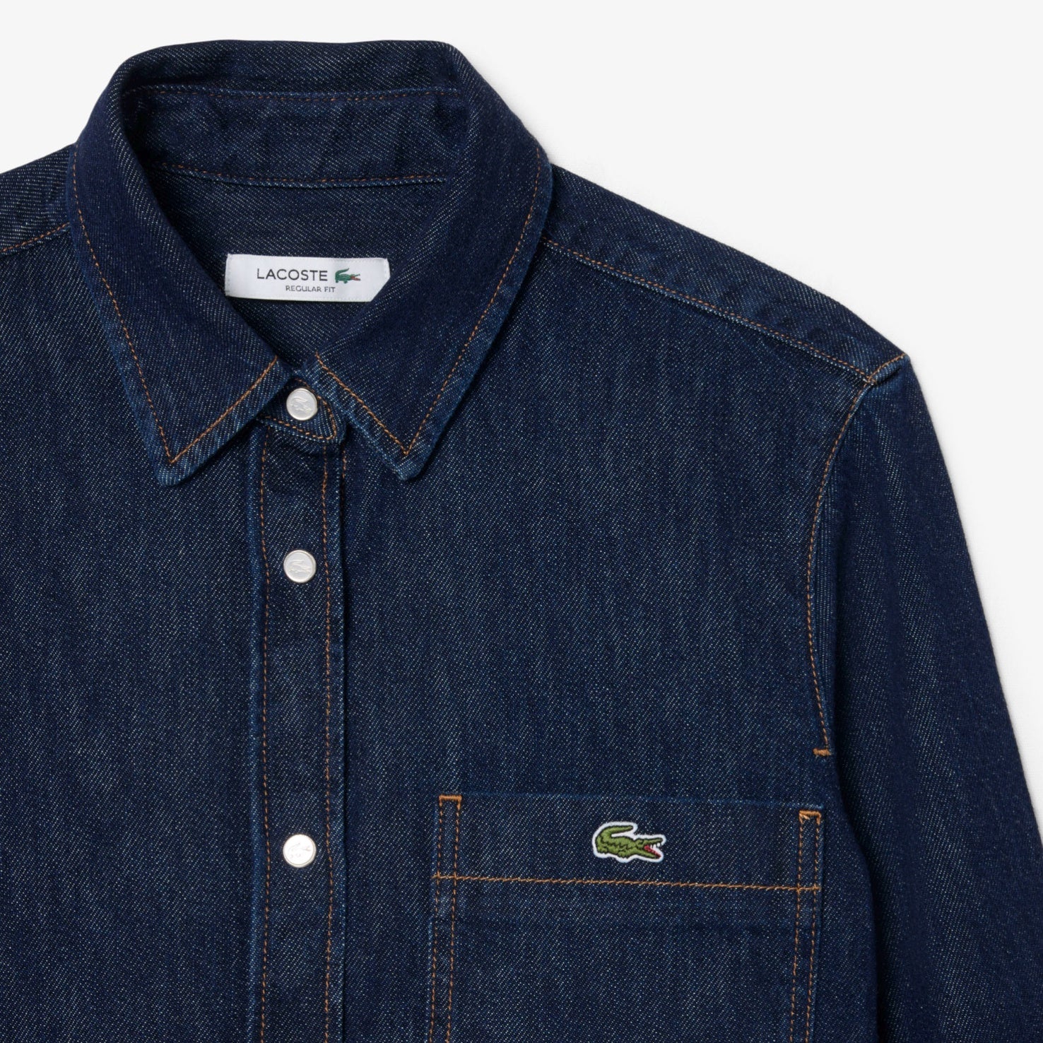 Camisa de Ganga Mulher Lacoste Leve Regular Fit Azul Lacoste 