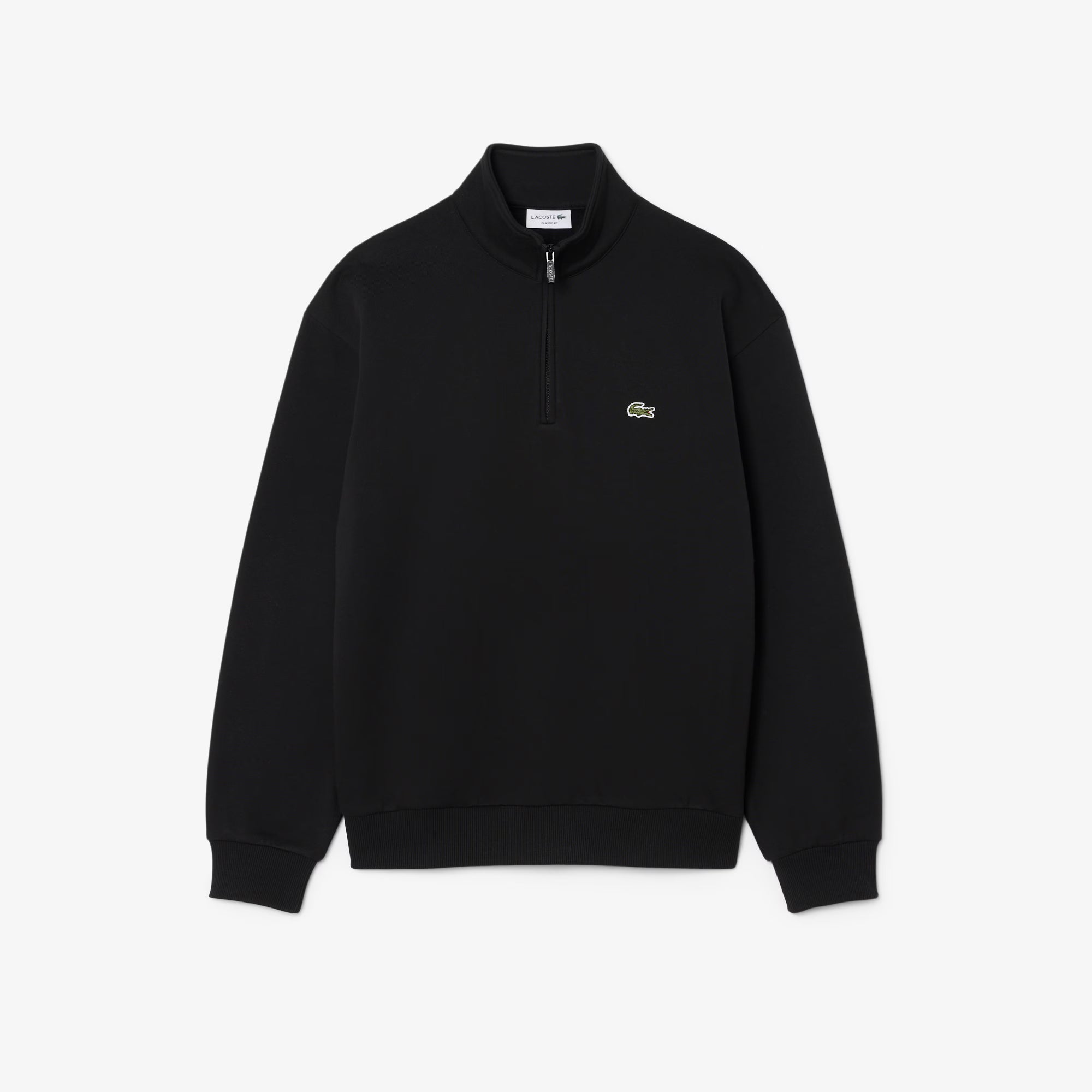 Camisola Cardada Homem Lacoste com Fecho e Gola Preta Lacoste 