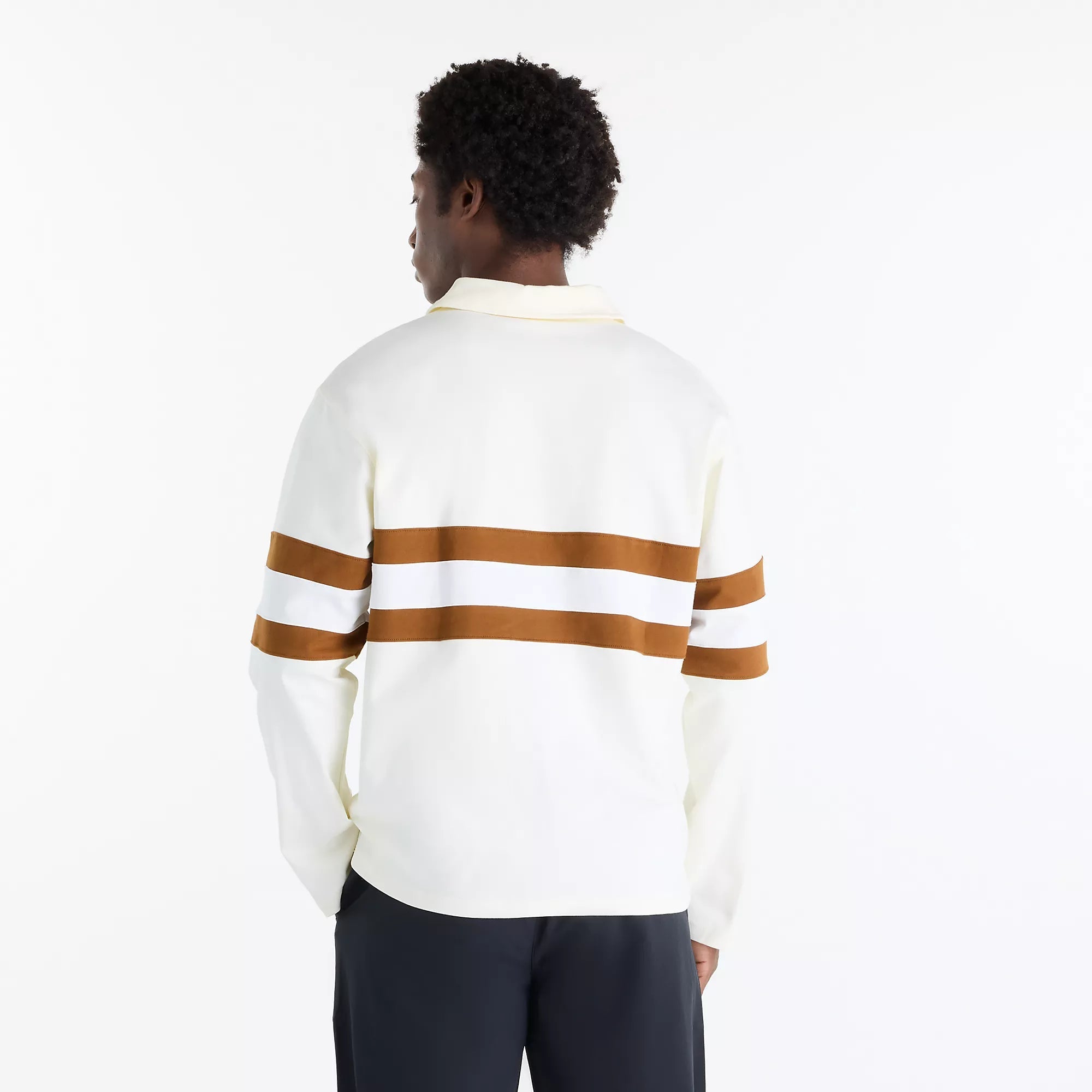 Camisola Polo Homem New Balance Legacy Rugby Bege/Castanho New Balance 