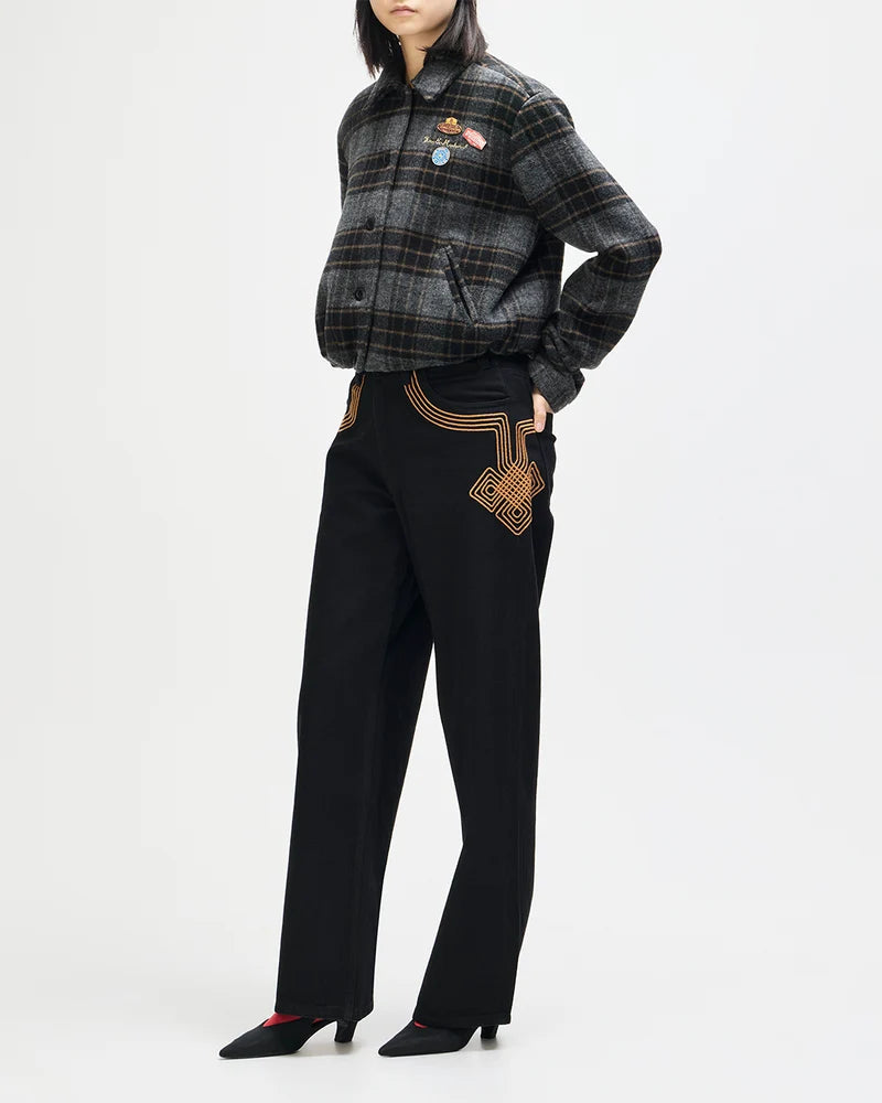 Casaco Mulher Deus Ex Machina Lost World Wool Blend Bomber Cinza/Preto Deus Ex Machina 